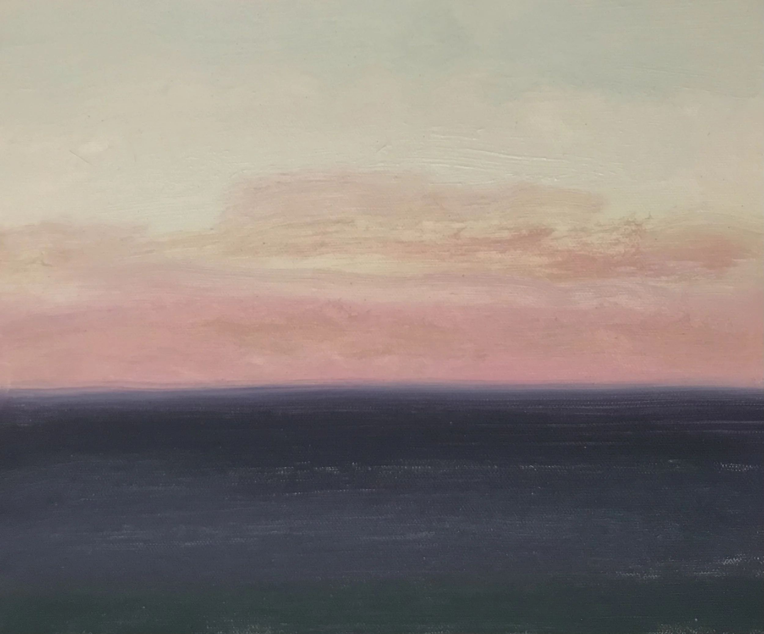 Evening Prayer Brunswick Heads #4, 31 August 2021, oil on canvas board, 30 X 25 cm