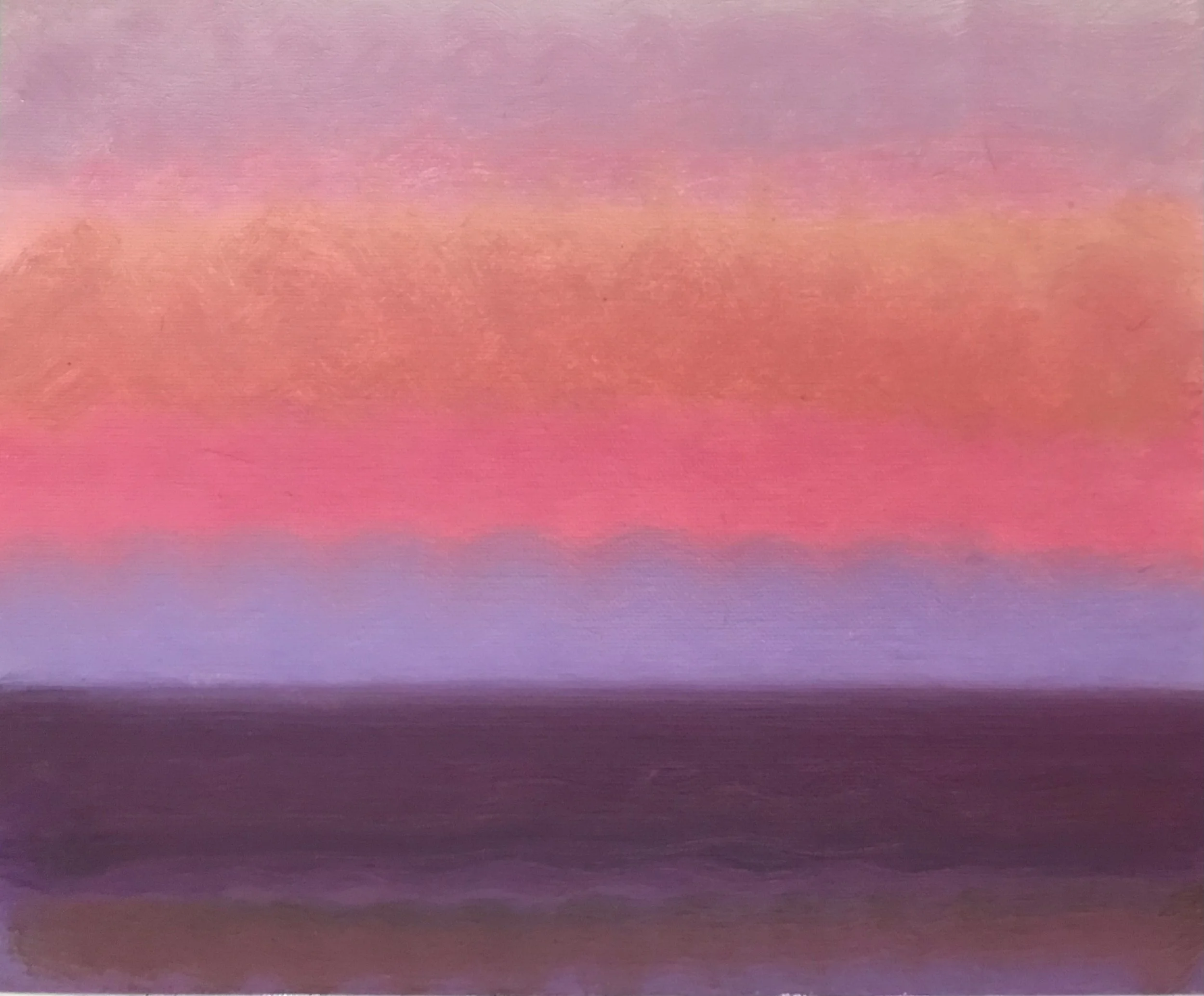 Evening Prayer Brunswick Heads, 25 August 2021, oil on canvas board, 30 X 25 cm