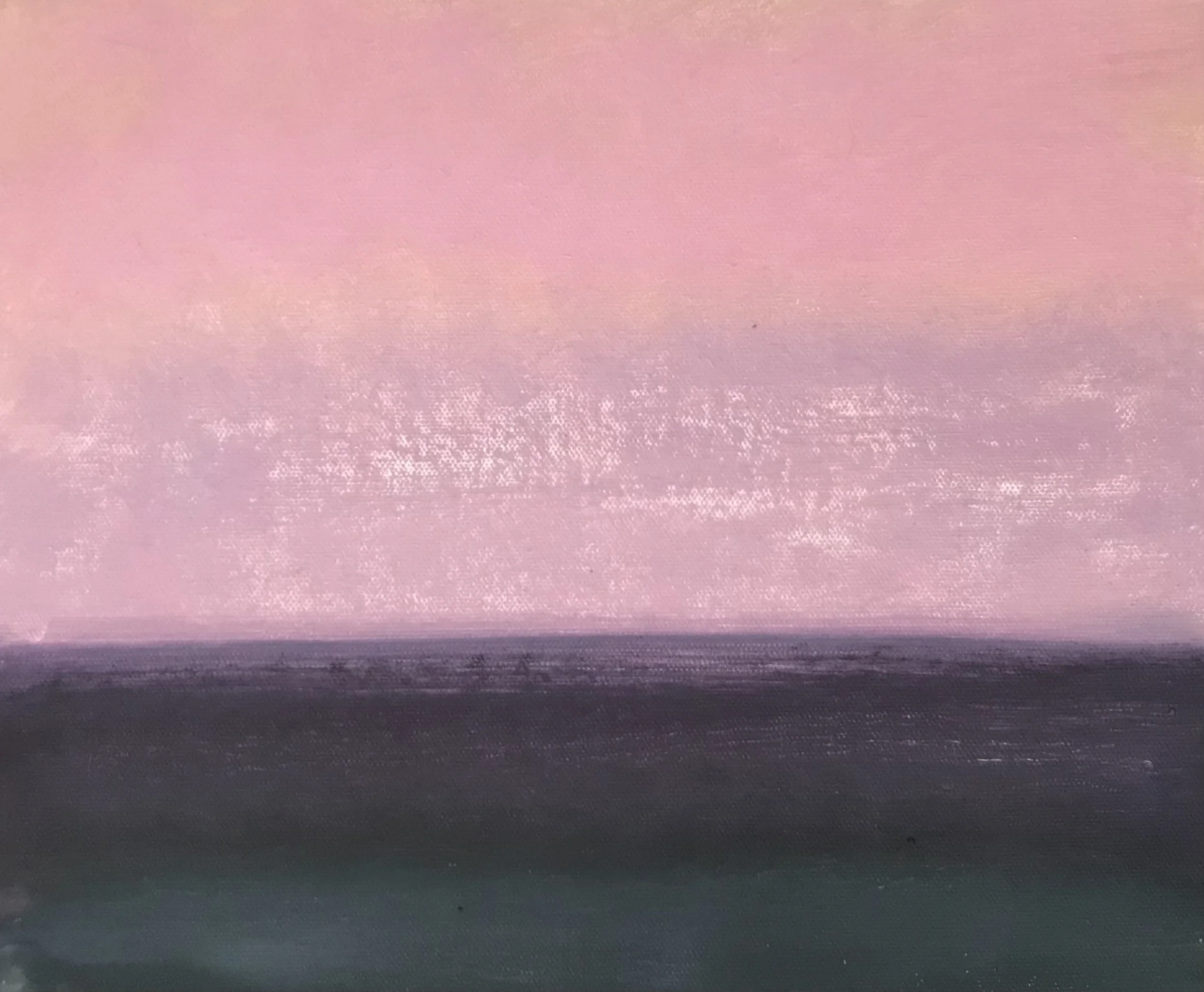 Evening Prayer Brunswick Heads #2, 23 August 2021, oil on canvas board, 30 X 25 cm