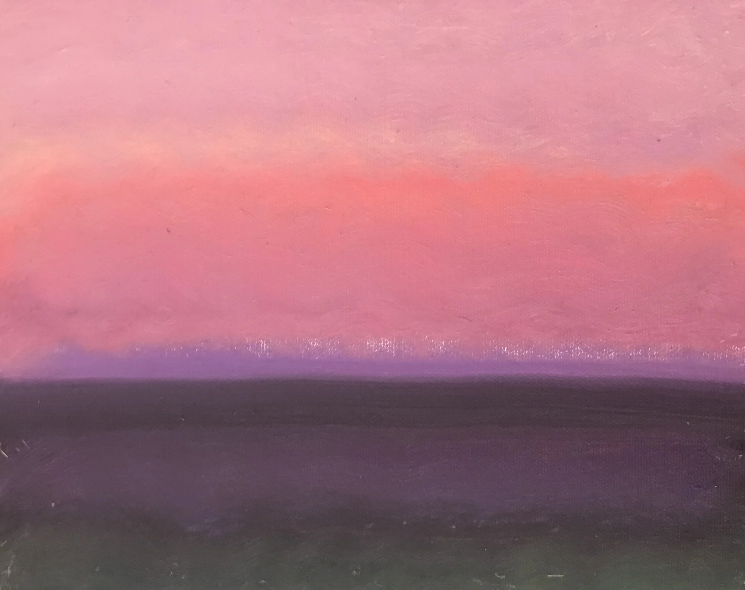 Evening Prayers Brunswick Heads, 20 August 2021, oil on canvas board,  30 X 25 cm