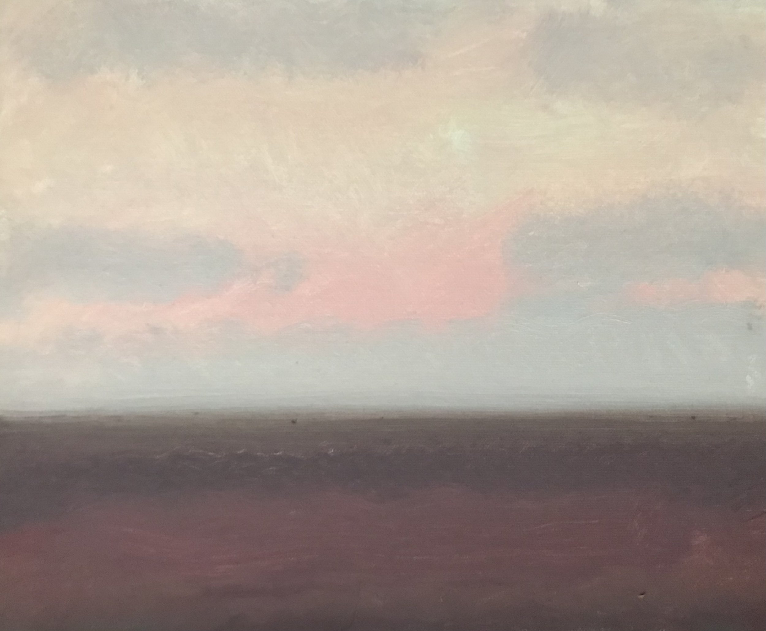 Evening Prayer Brunswick Heads, 17 August 2021, oil on canvas board, 30 X  25 cm