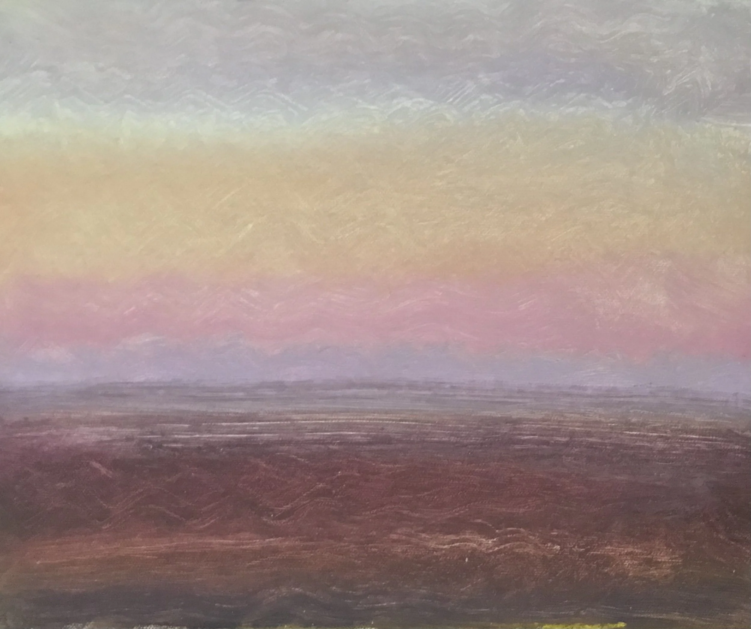 Evening Prayer Brunswick Heads, 13 August 2021, oil on canvas board, 30 X  25 cm