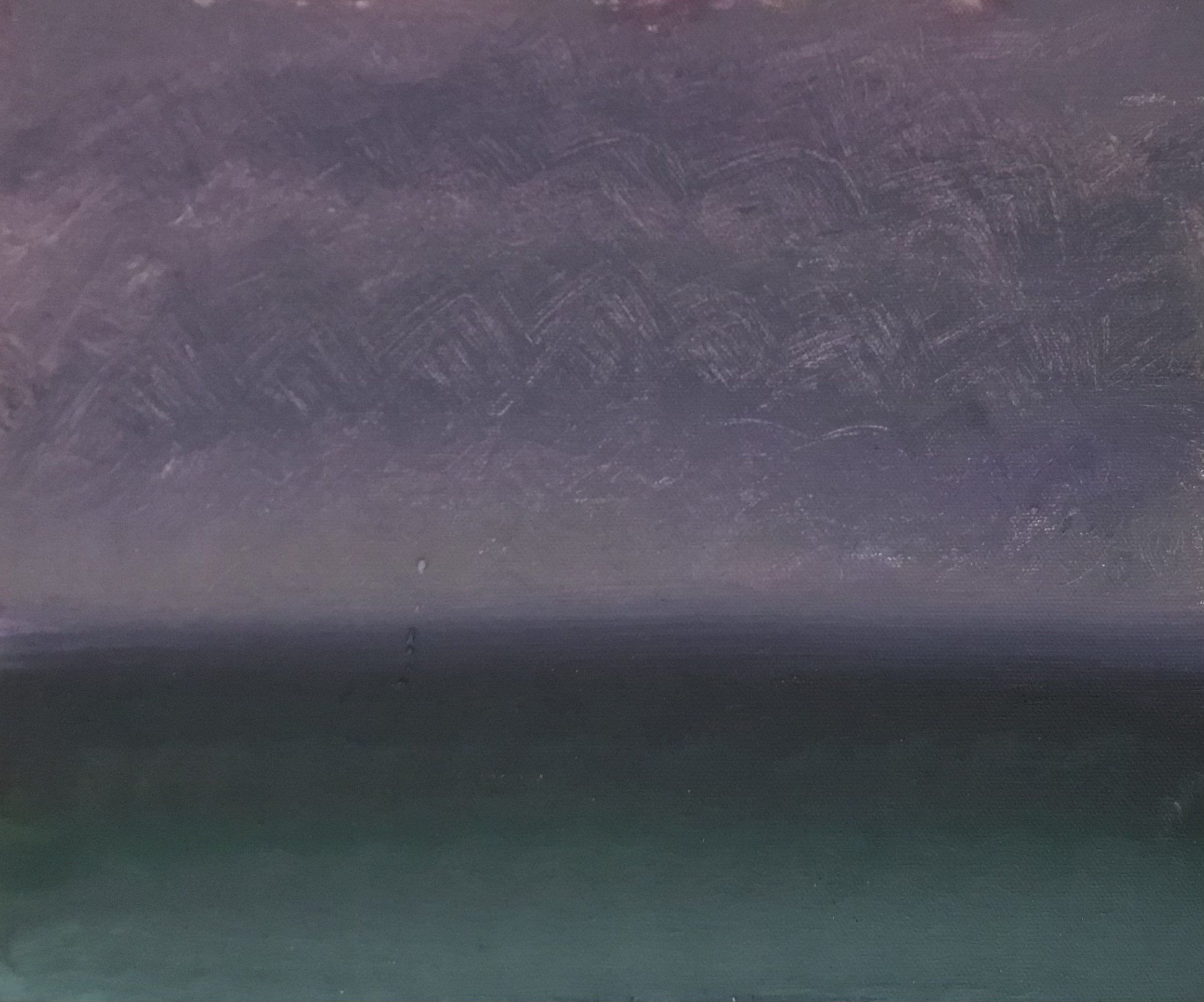 Evening Prayer Brunswick Heads, 9 August 2021, oil on canvas board, 30 X  25 cm