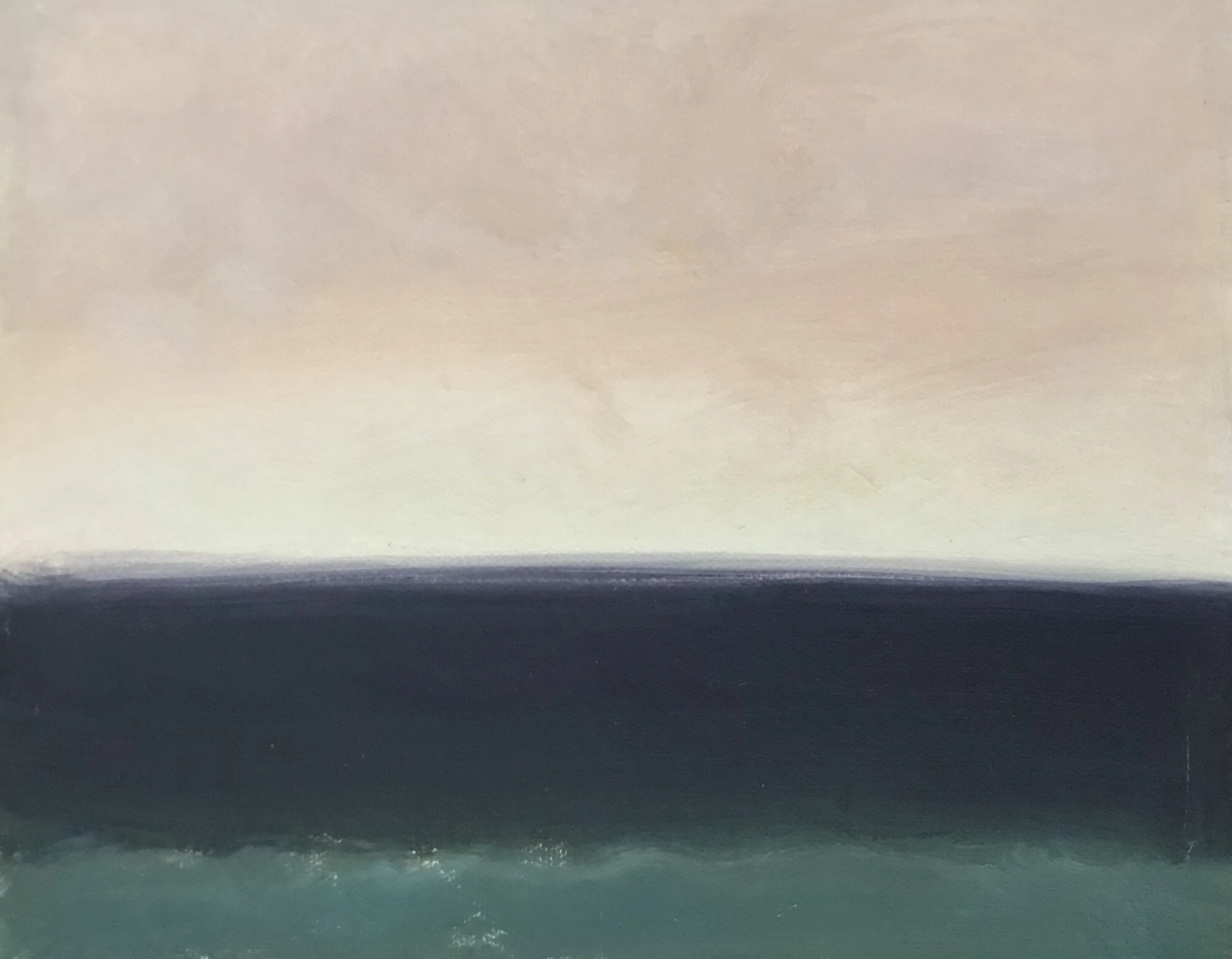 Evening Prayer Brunswick Heads, 7 August 2021, oil on canvas board, 30 X  25 cm