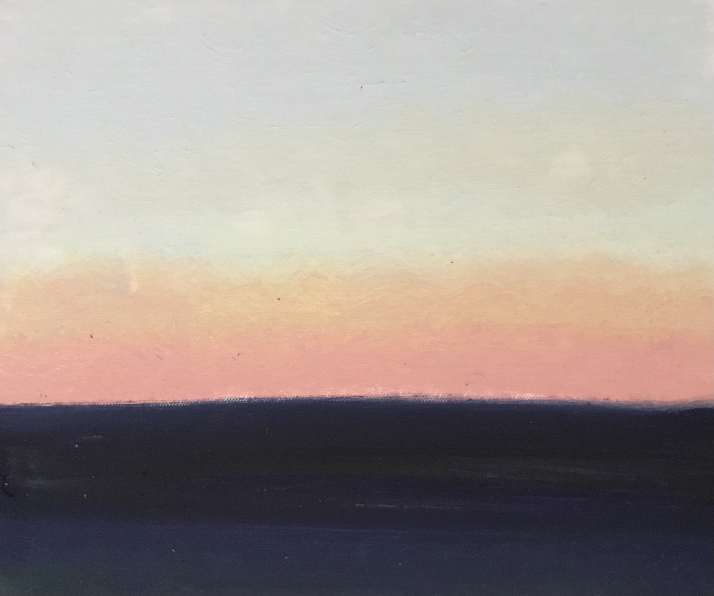 Evening Prayer Brunswick Heads, #4 7 August 2021, oil on canvas board, 30 X  25 cm