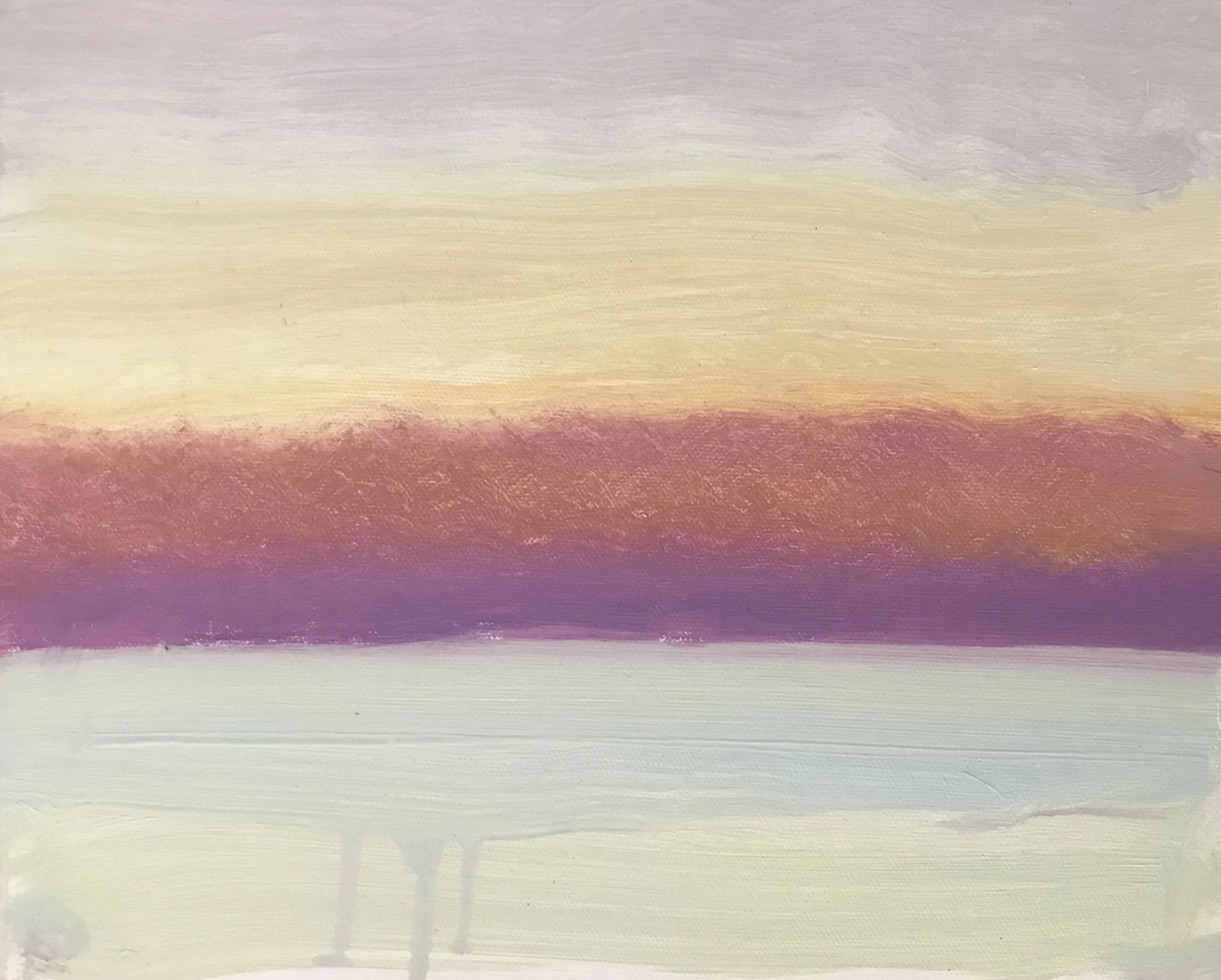 Evening Prayer Brunswick Heads, 18 July 2021, oil on canvas board, 25 X  20 cm