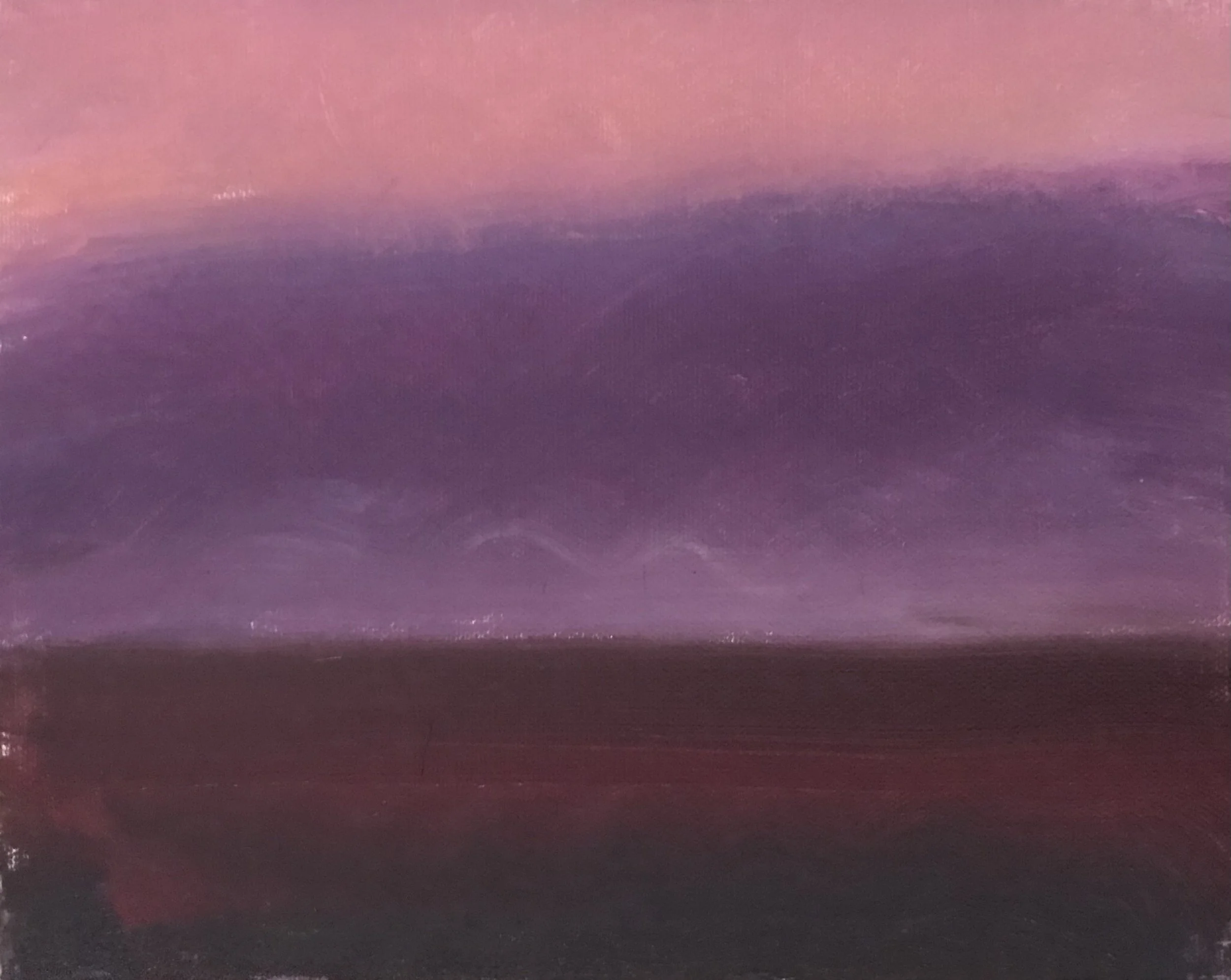 Evening Prayer Brunswick Heads 14 July 2021, oil on canvas board, 30 X  25 cm