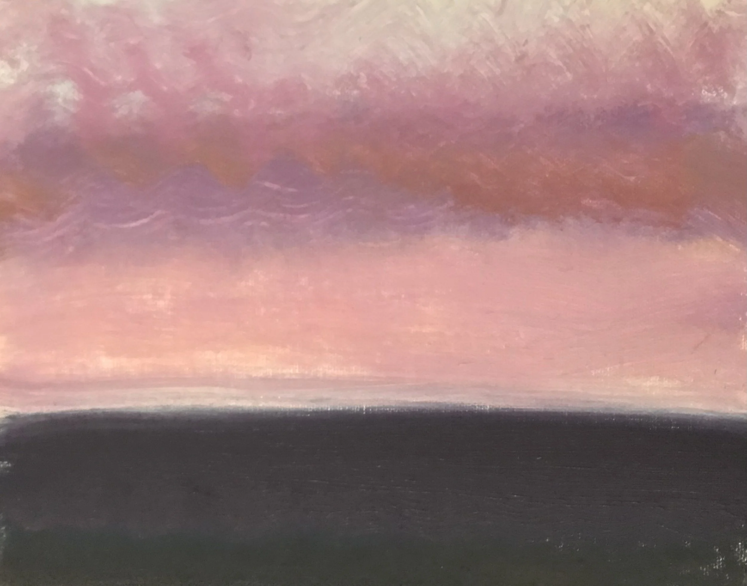 Evening Prayer Brunswick Heads, #3 14 July 2021, oil on canvas board, 30 X  25 cm