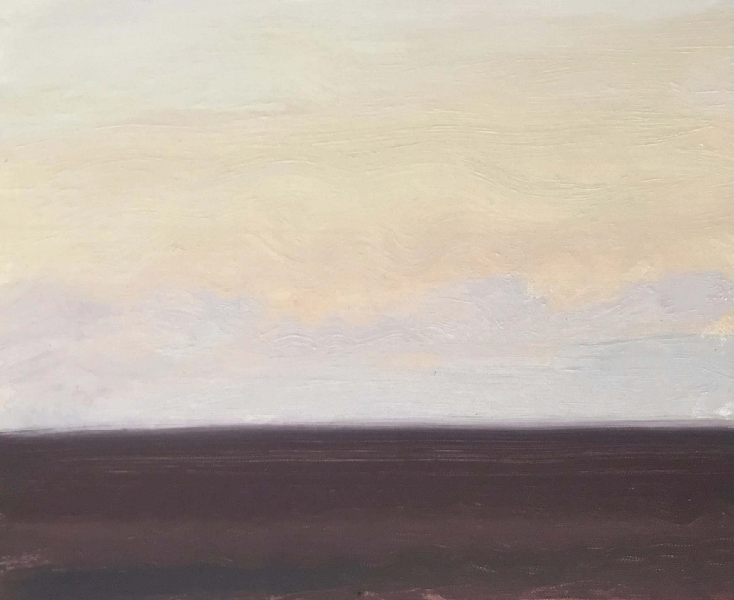 Evening Prayer Brunswick Heads, 28 June 2021, oil on canvas board, 30 X 25 cm