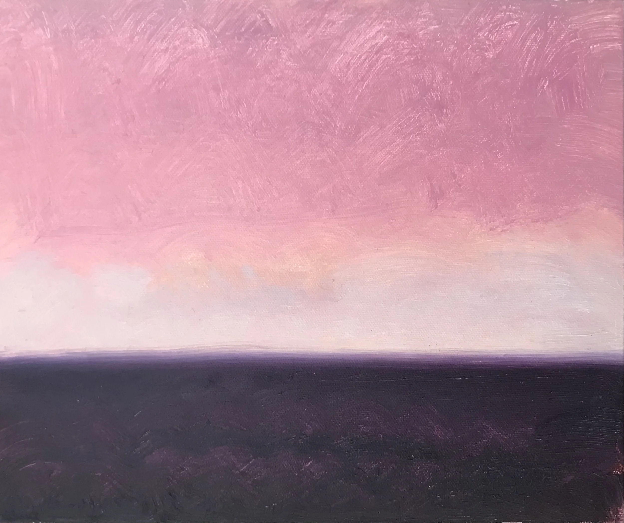 Evening Prayer Brunswick Heads, #2 21 June 2021, oil on canvas board, 30 X 25 cm