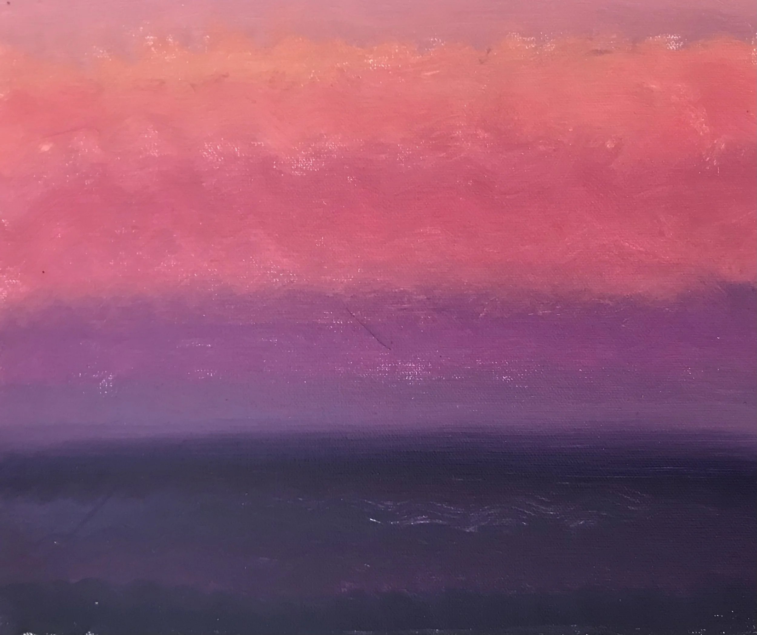 Evening Prayer Brunswick Heads, #2 13 June 2021, oil on canvas board, 30 X 25 cm