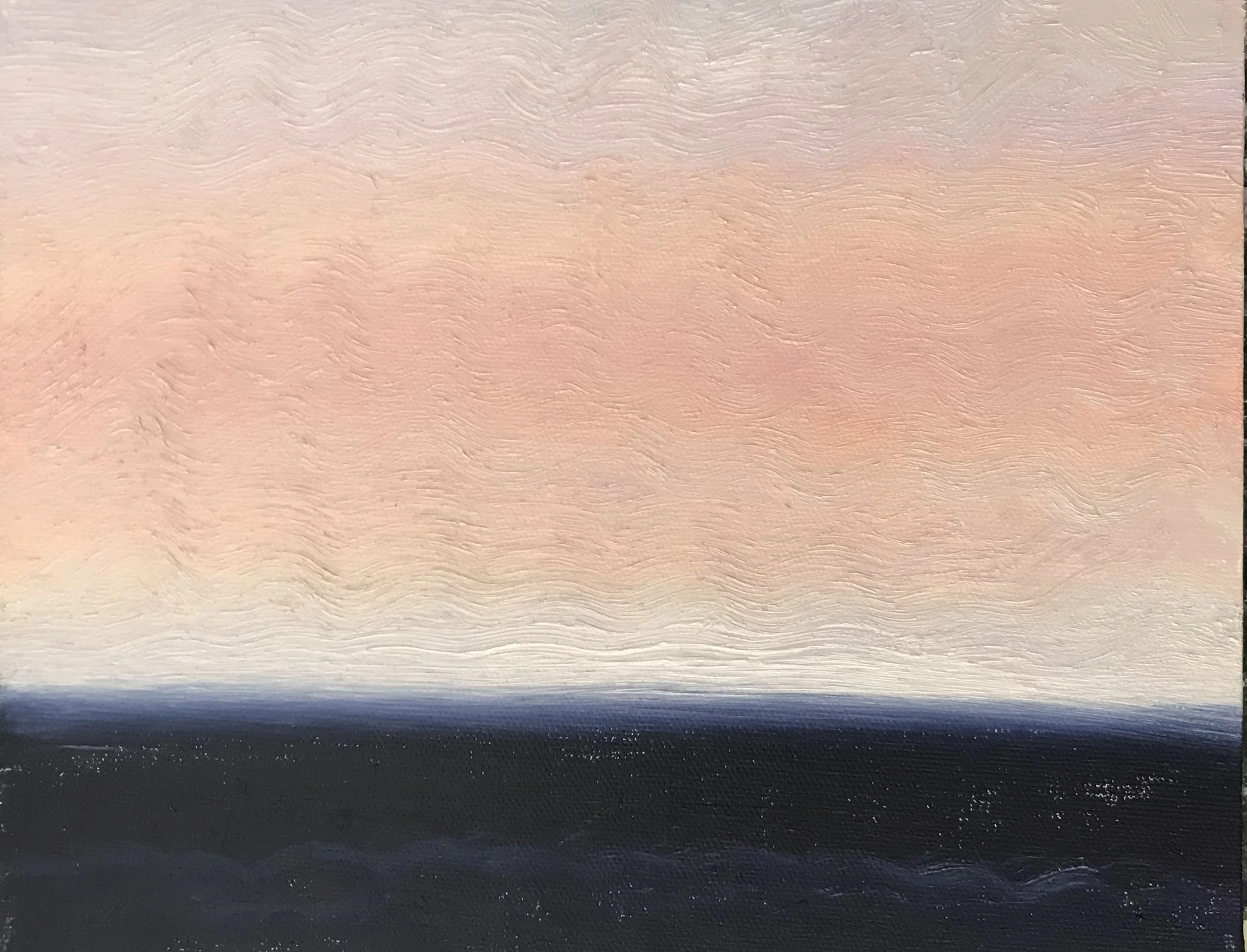 Evening Prayer Brunswick Heads, 13 June 2021, oil on canvas board, 25 X 20 cm