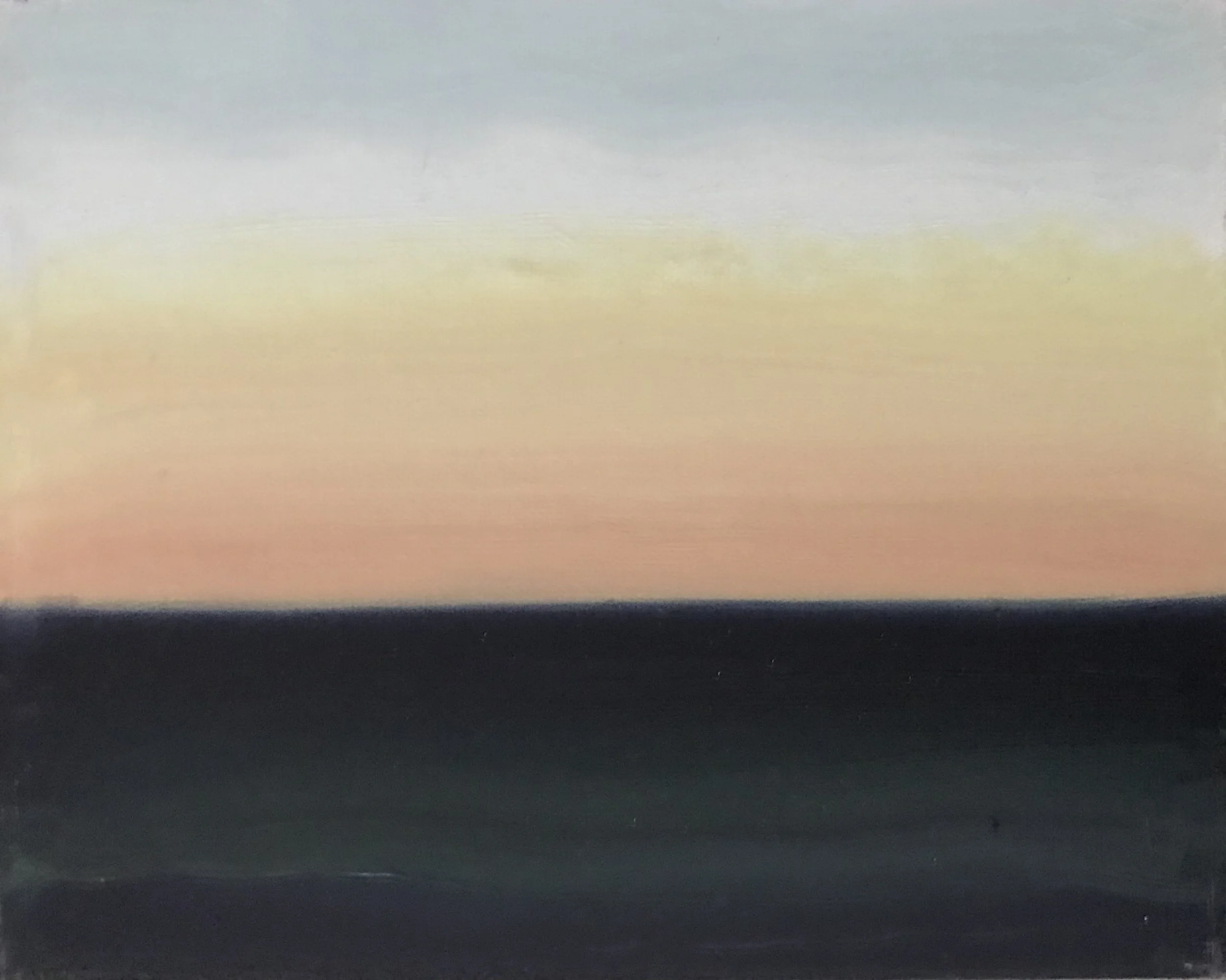 Evening Prayer Brunswick Heads, #2 10 June 2021, oil on canvas board, 30 X 25 cm