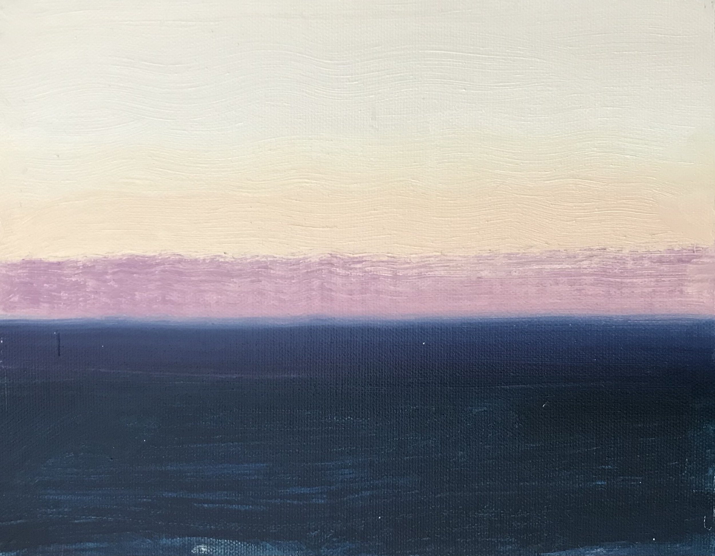 Evening Prayer Brunswick Heads #3, 6 June 2021, oil on canvas board, 25 X 20 cm