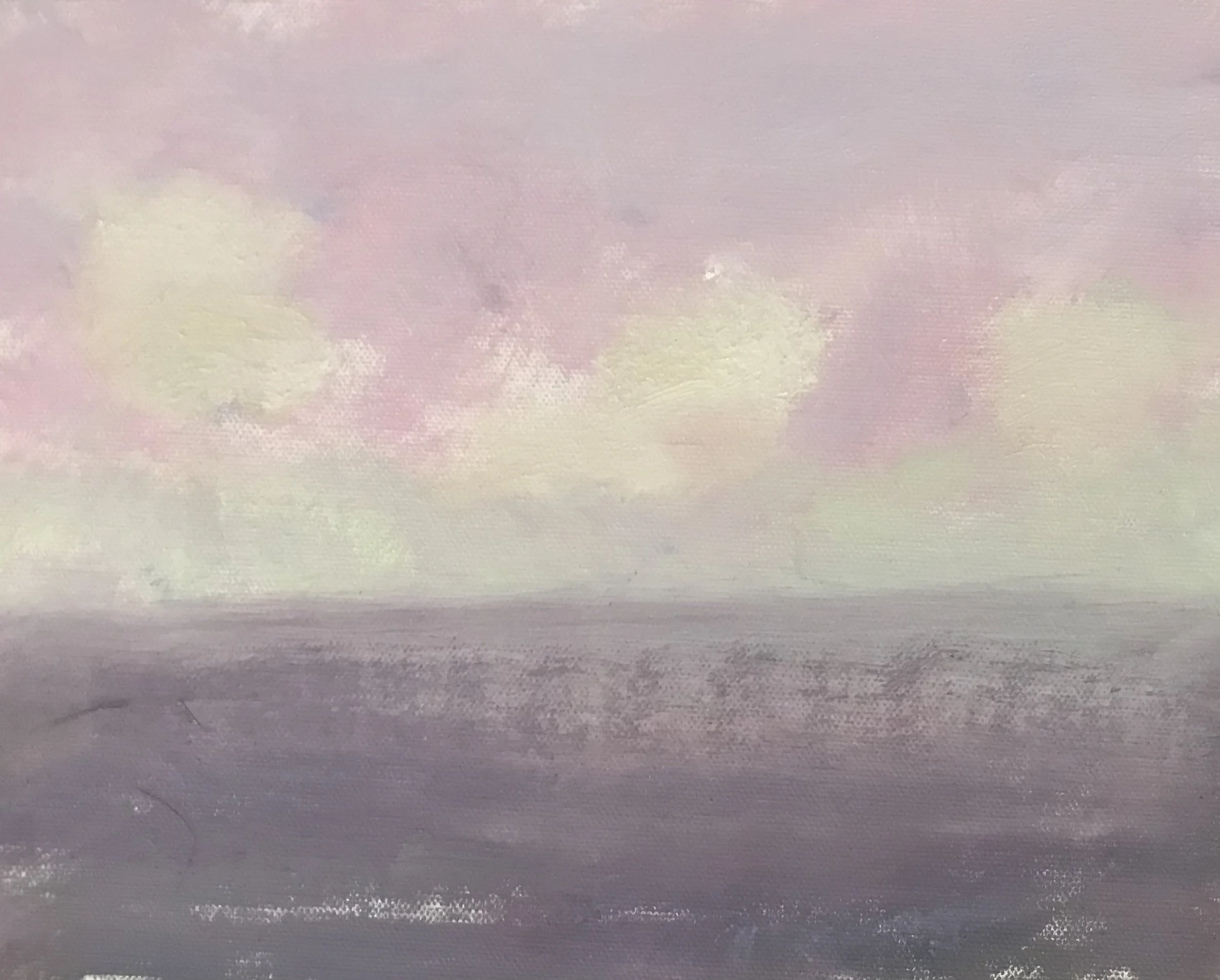 Evening Prayer Brunswick Heads 13 May 2021, oil on canvas board, 30 X 25 cm