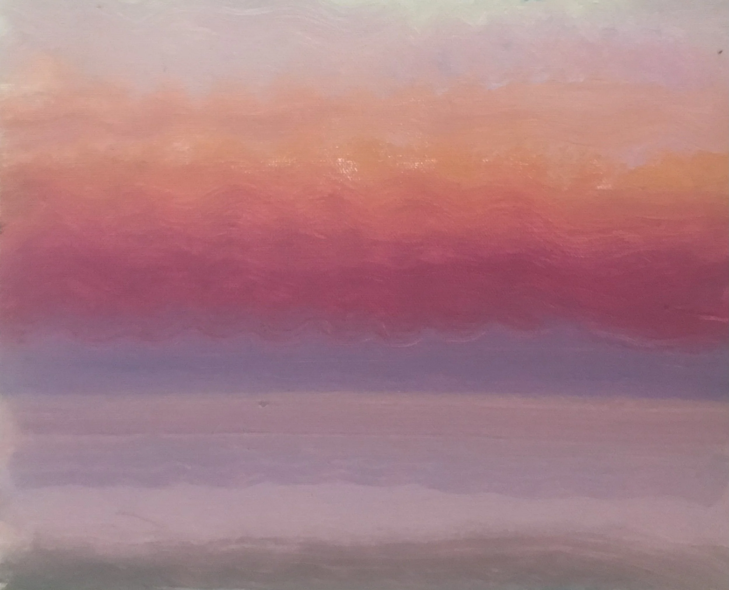 Evening Prayer Brunswick Heads, #2, 10 May 2021, oil on canvas board, 30 X 25 cm