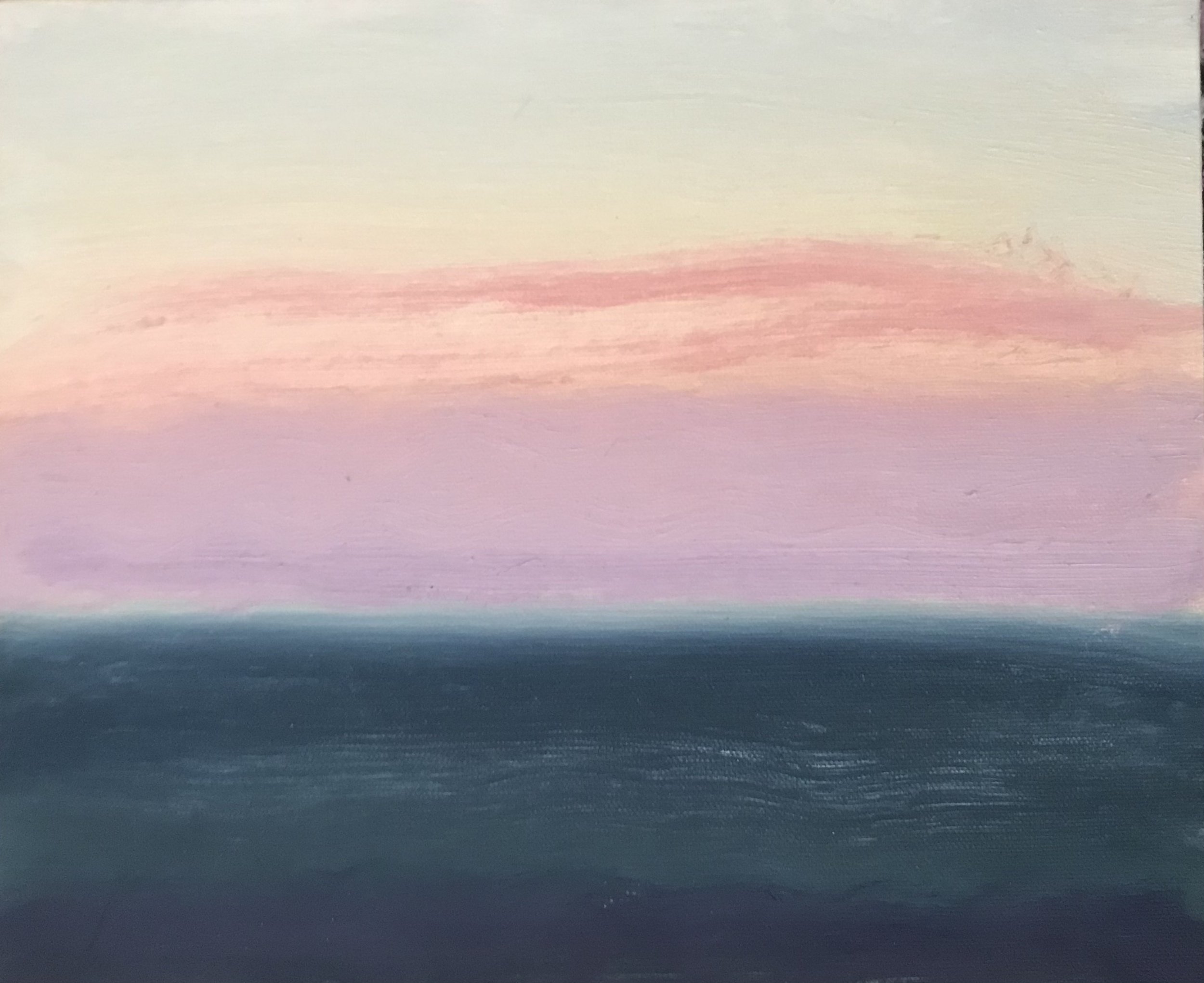 Evening Prayer Brunswick Heads, #2, 9 May 2021, oil on canvas board, 30 X 25 cm