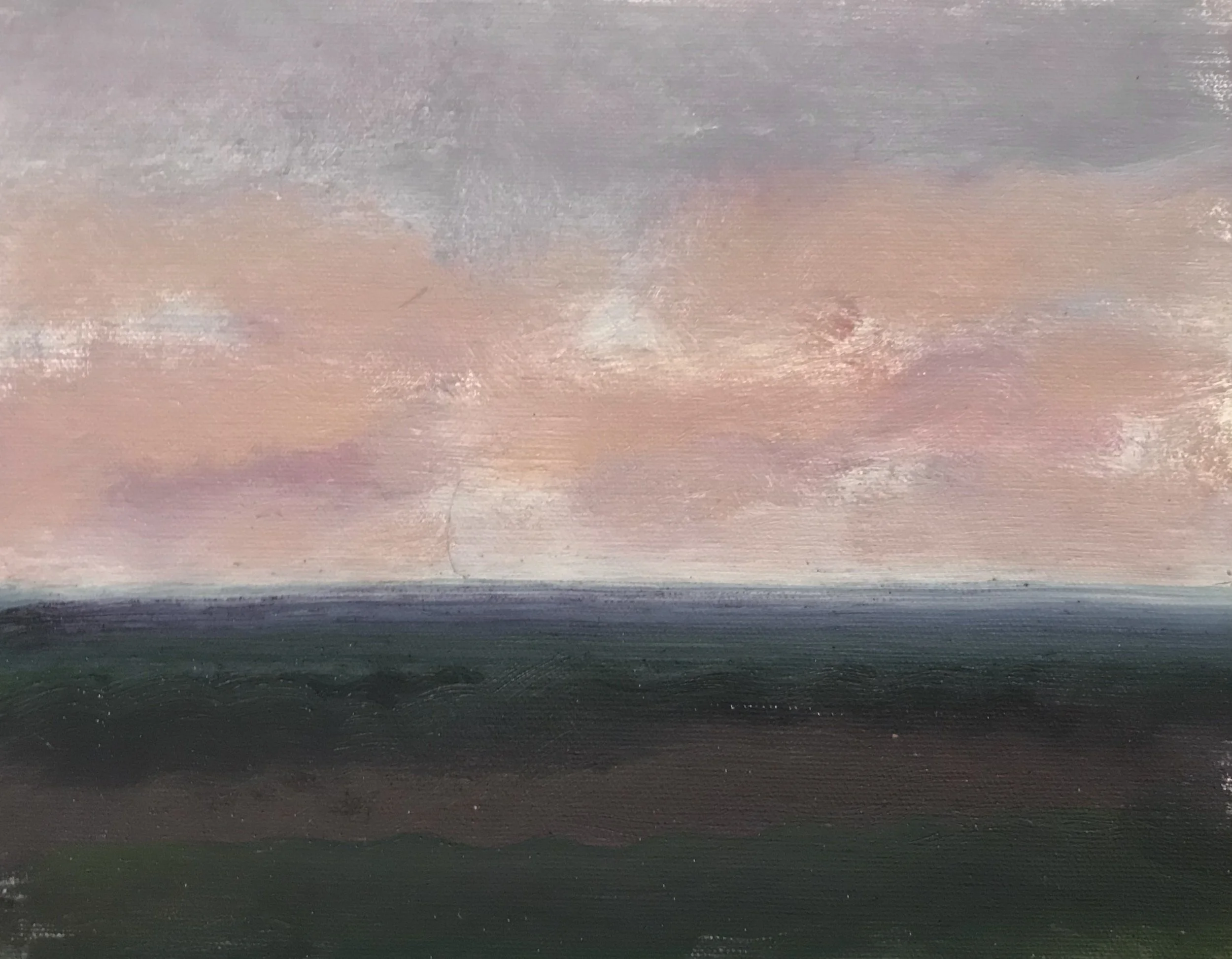 Evening Prayer Brunswick Heads, 2 May 2021, oil on canvas board, 30 X 25 cm