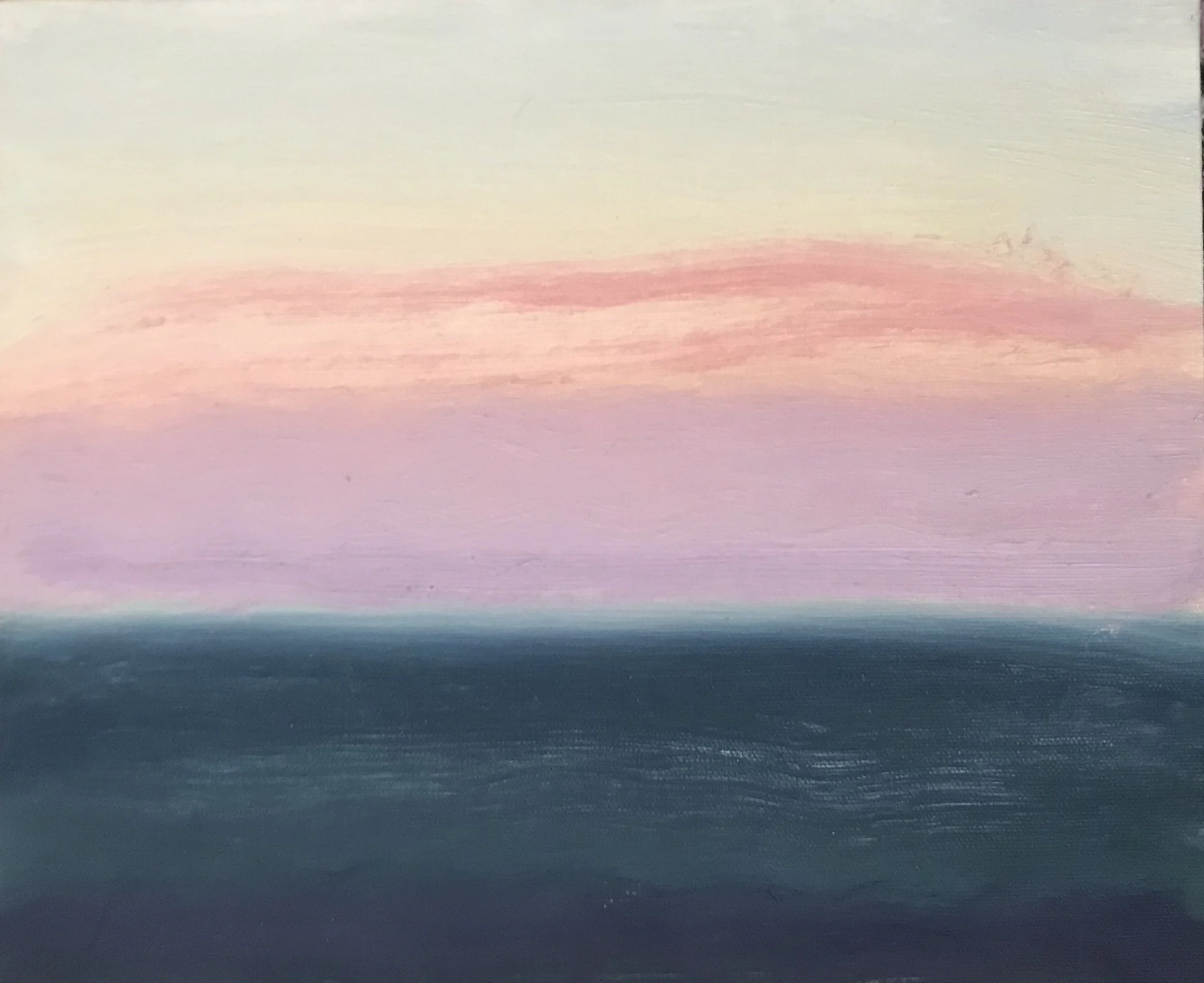 Evening Prayer Brunswick Heads, #2, 9 May 2021, oil on canvas board, 30 X 25 cm