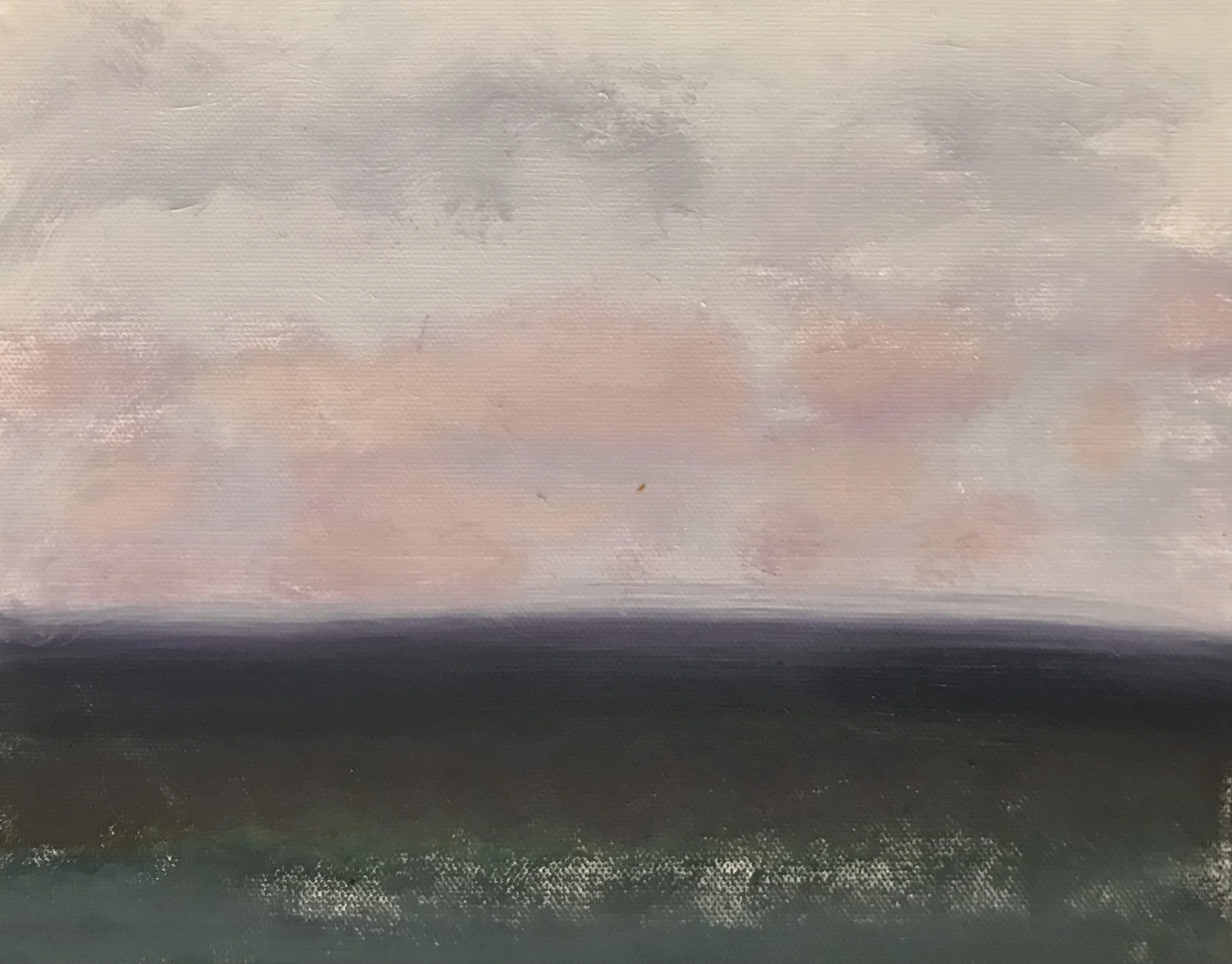 Evening Prayer Brunswick Heads, 2 May 2021, oil on canvas board, 30 X 25 cm