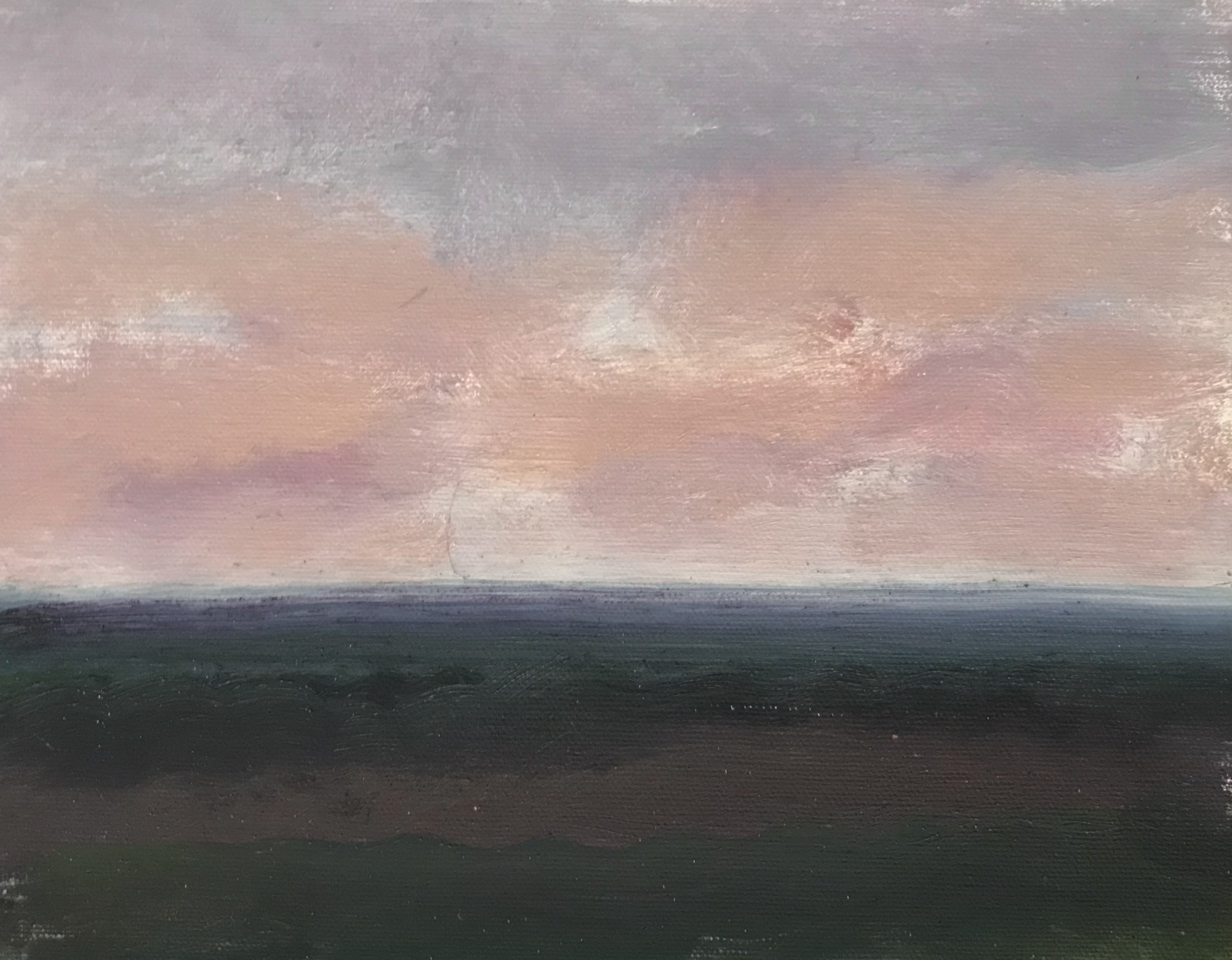 Evening Prayer Brunswick Heads, #2, 2 May 2021, oil on canvas board, 30 X 25 cm
