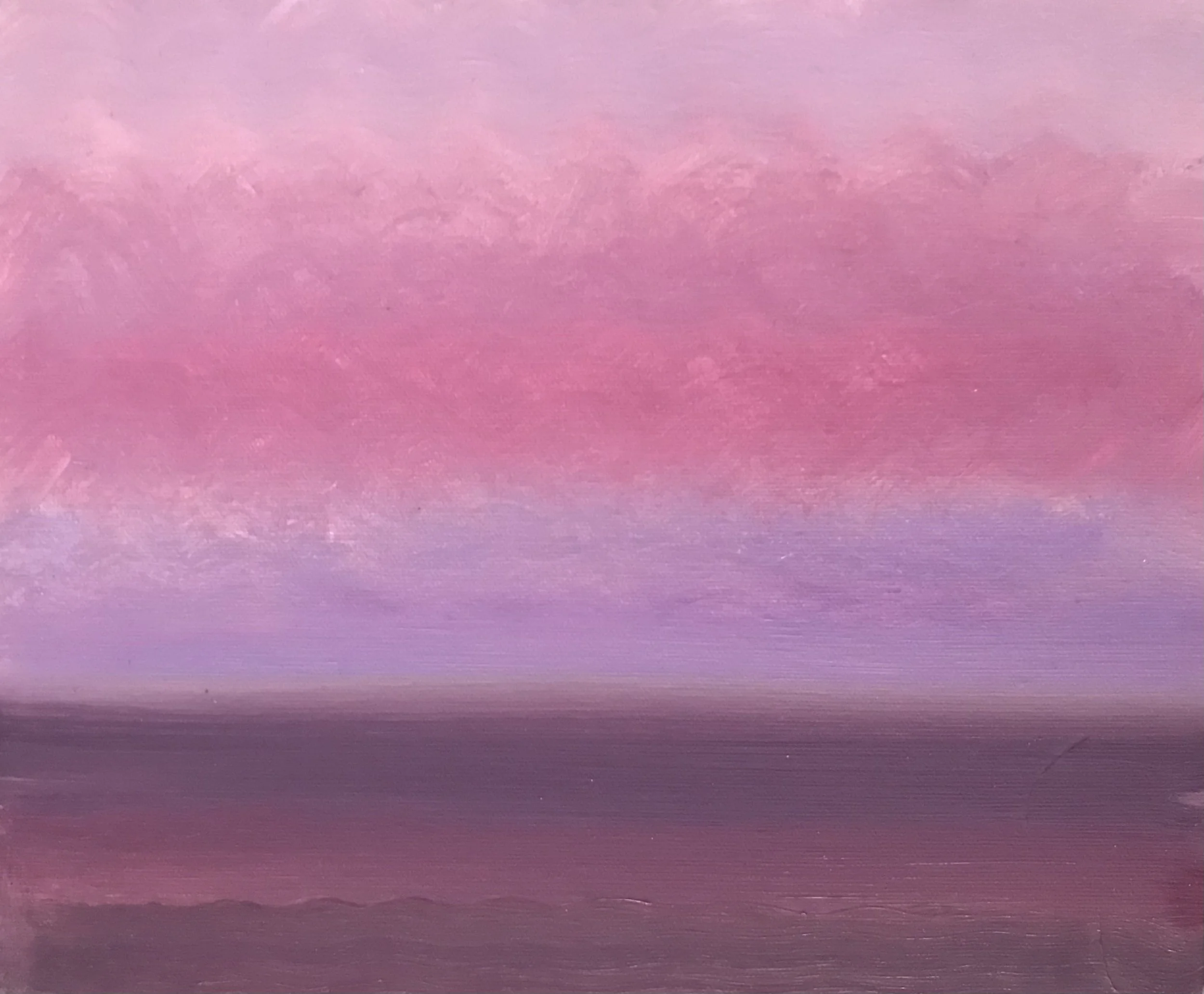 Evening Prayer Brunswick Heads, 29 April 2021, oil on canvas board, 30 X 25 cm