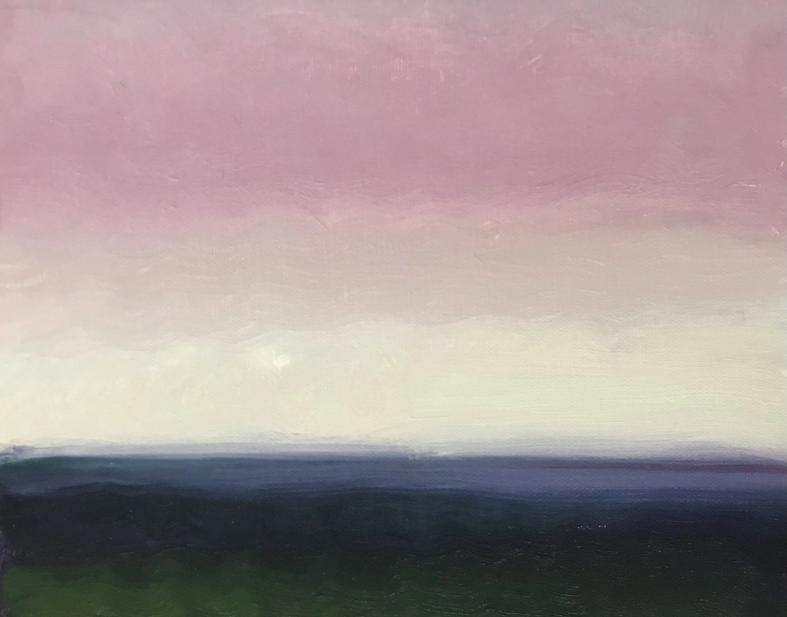 Evening Prayer Brunswick Heads, 20 April 2021, oil on canvas board, 30 X 25 cm