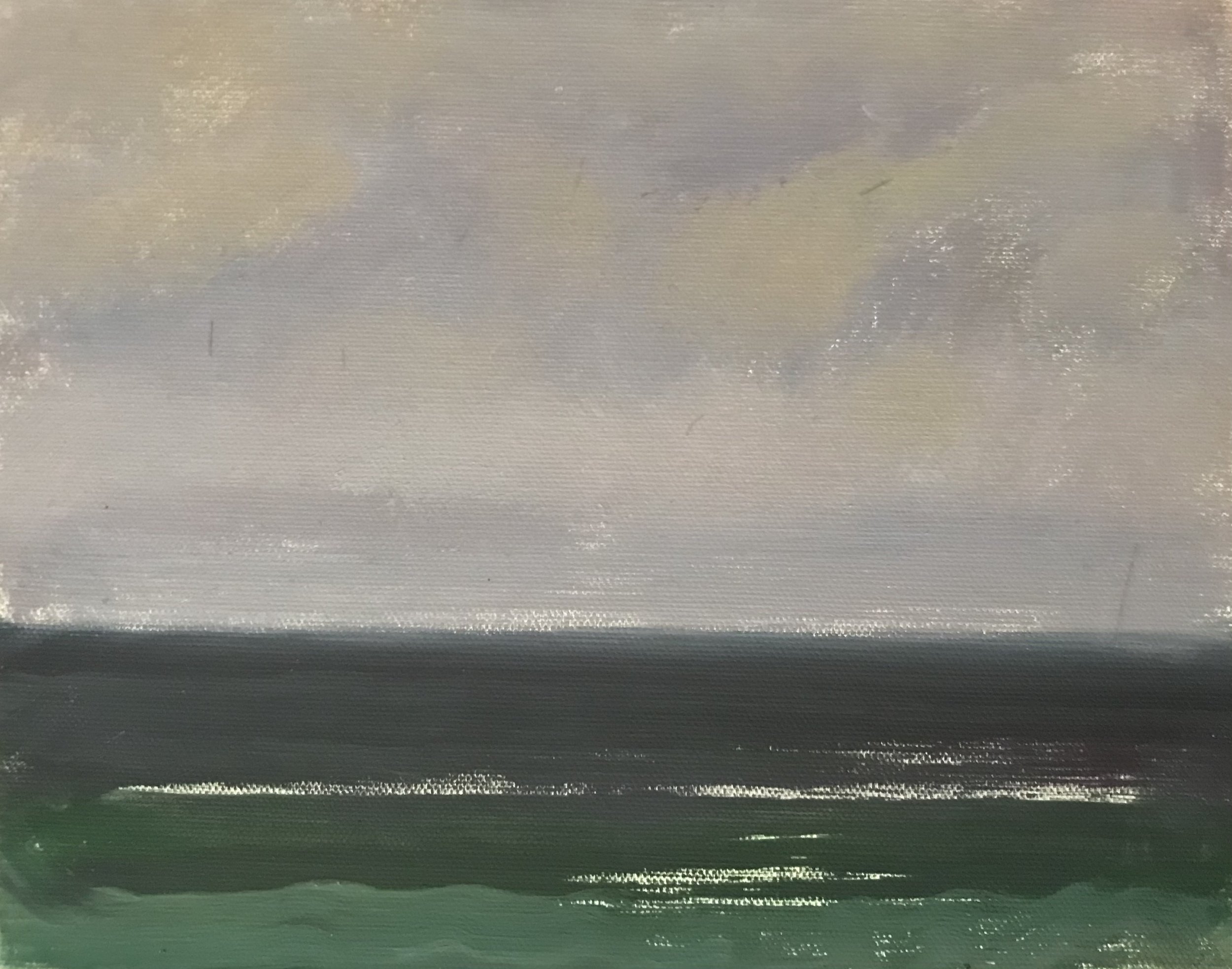 Evening Prayer Brunswick Heads, 18 April 2021, oil on canvas board, 30 X 25 cm