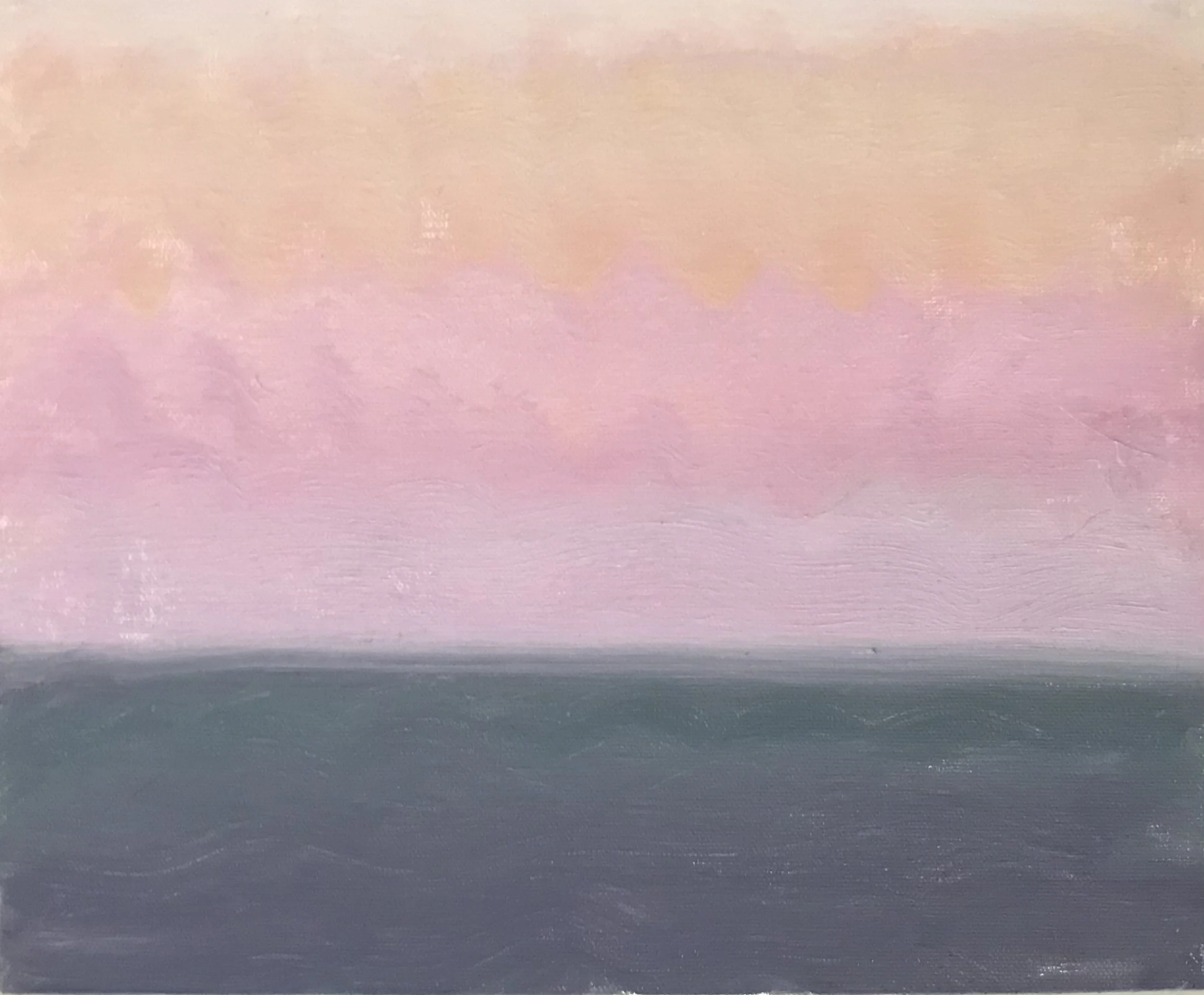 Evening Prayer Brunswick Heads, 8 April 2021, oil on canvas board, 30 X 25 cm