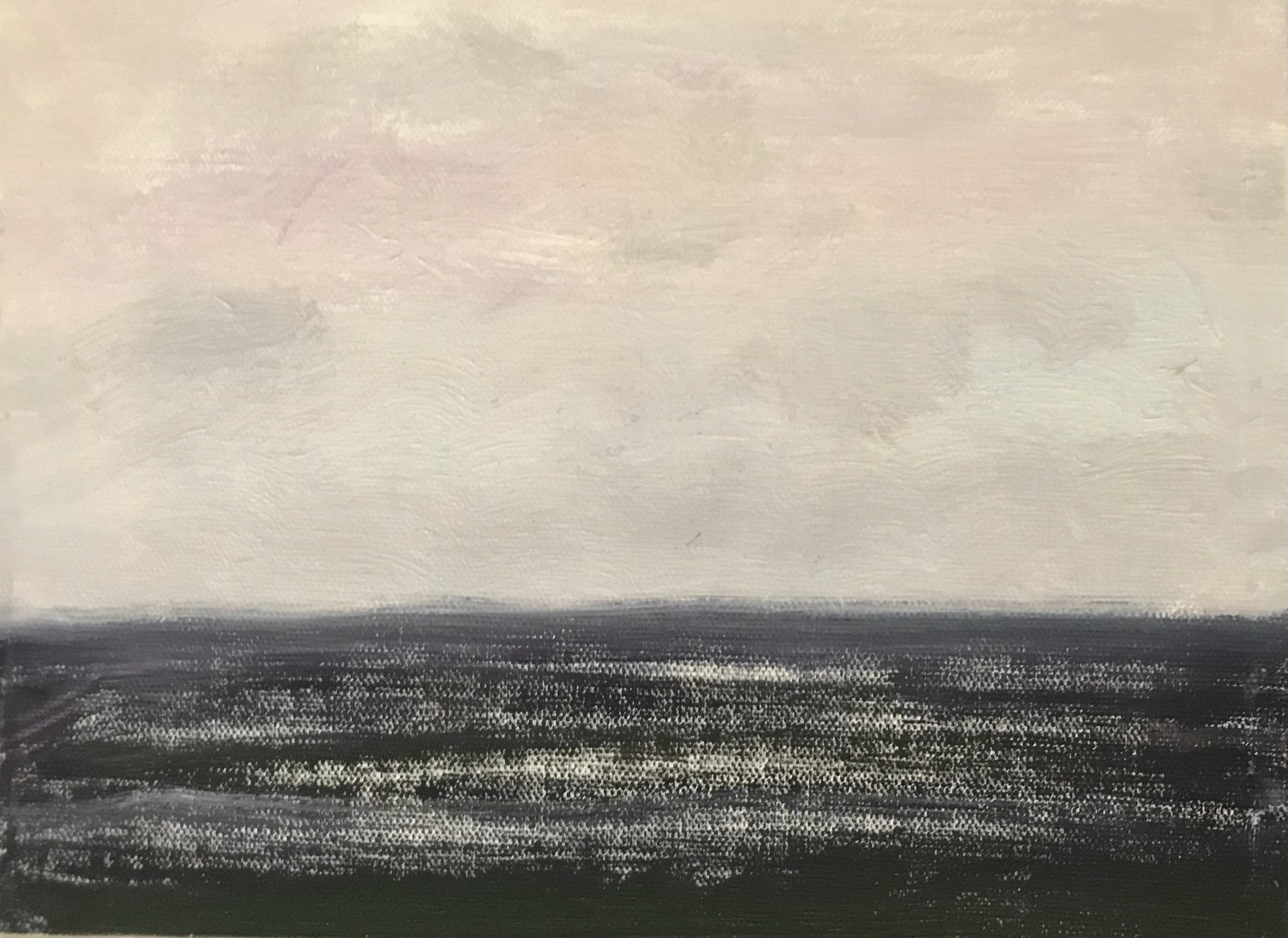 Evening Prayer Brunswick Heads, #3, 2 April 2021, oil on canvas board, 25 X 20 cm