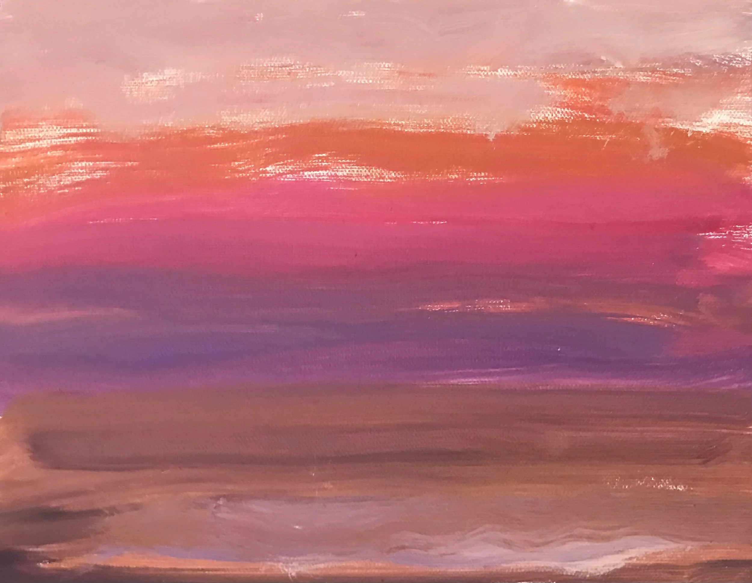 Evening Prayer Brunswick Heads, #3, 27 March 2021, oil on canvas board, 30 X 25 cm