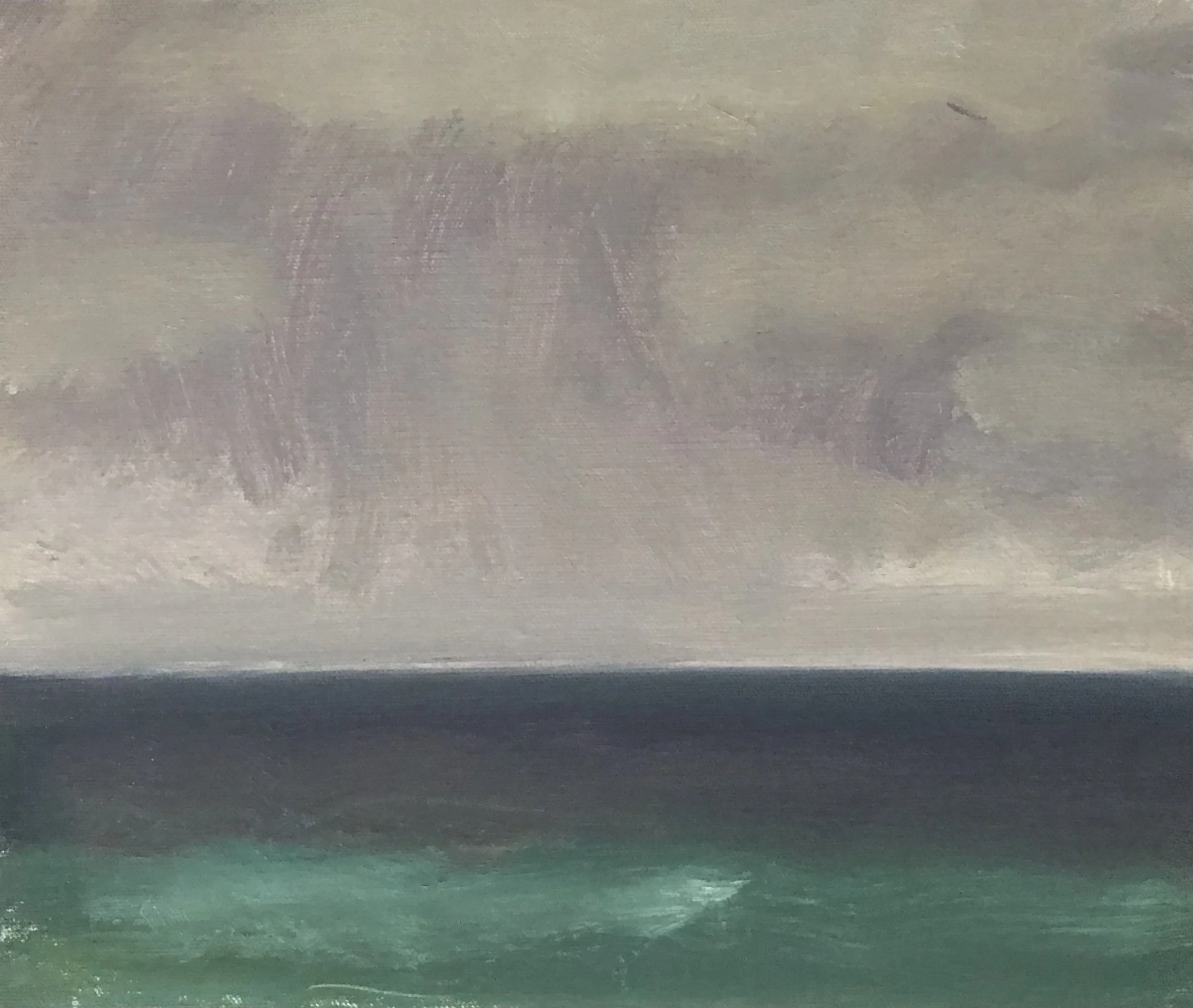 Evening Prayer Brunswick Heads, #2, 6 March 2021, oil on canvas board, 30 X 25 cm