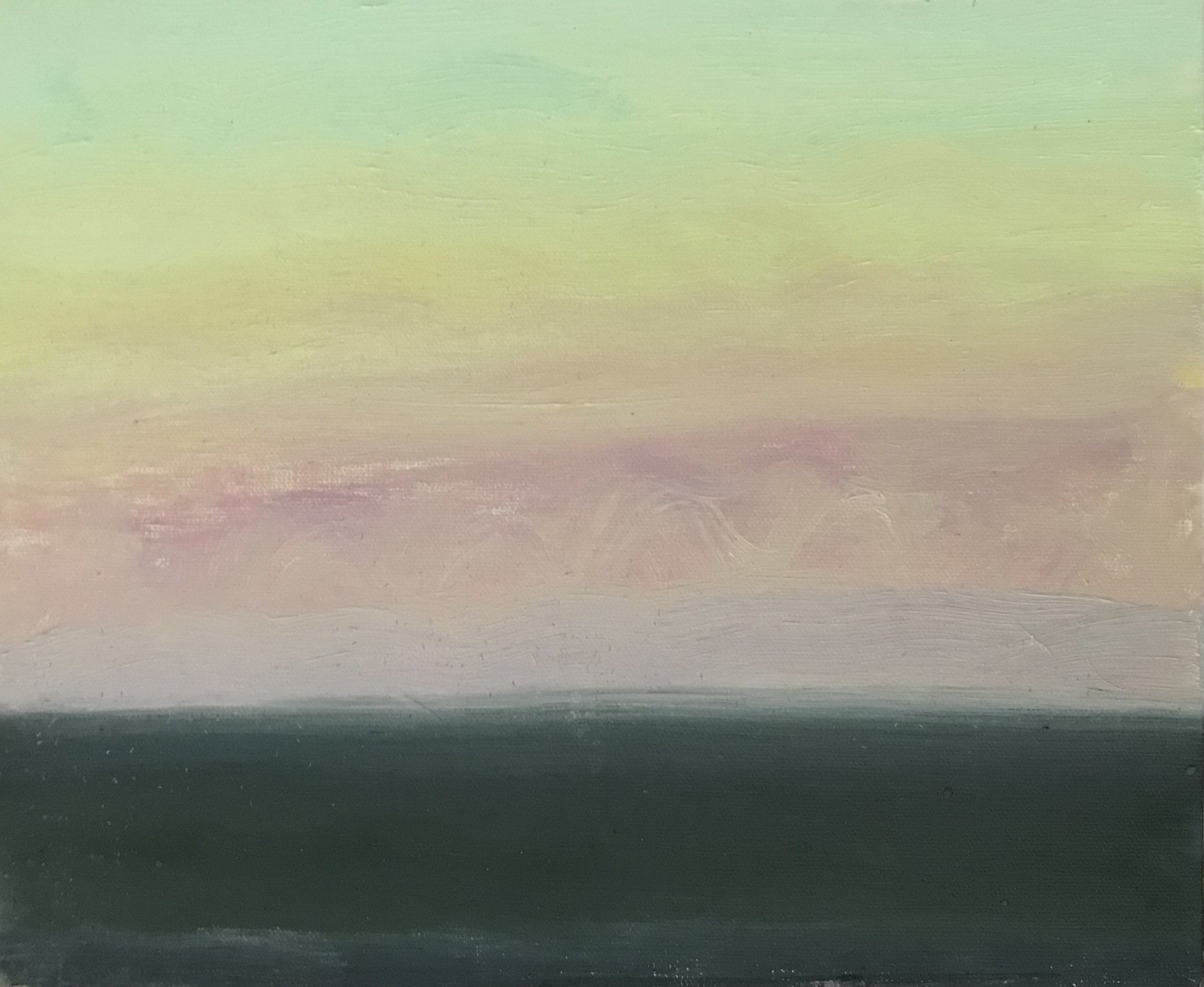 Evening Prayer Brunswick Heads, 22 February 2021, oil on canvas board, 30 X 25 cm