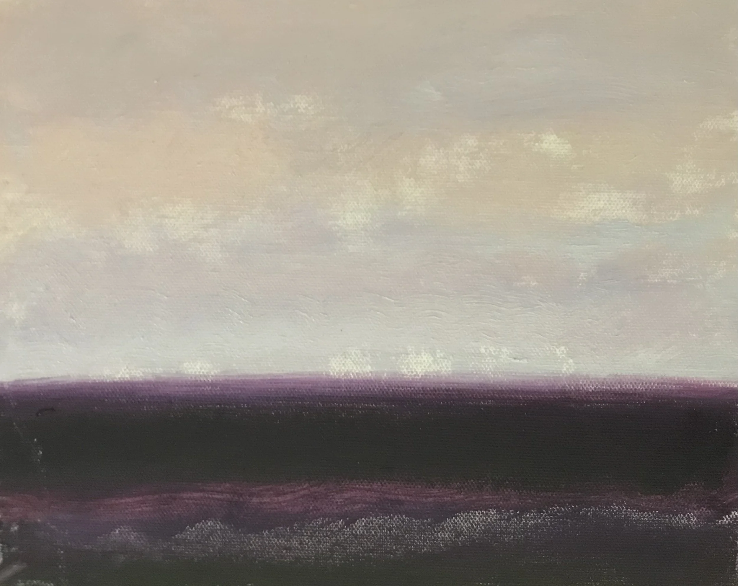 Evening Prayer Brunswick Heads, #2, 22 February 2021, oil on canvas board, 30 X 25 cm