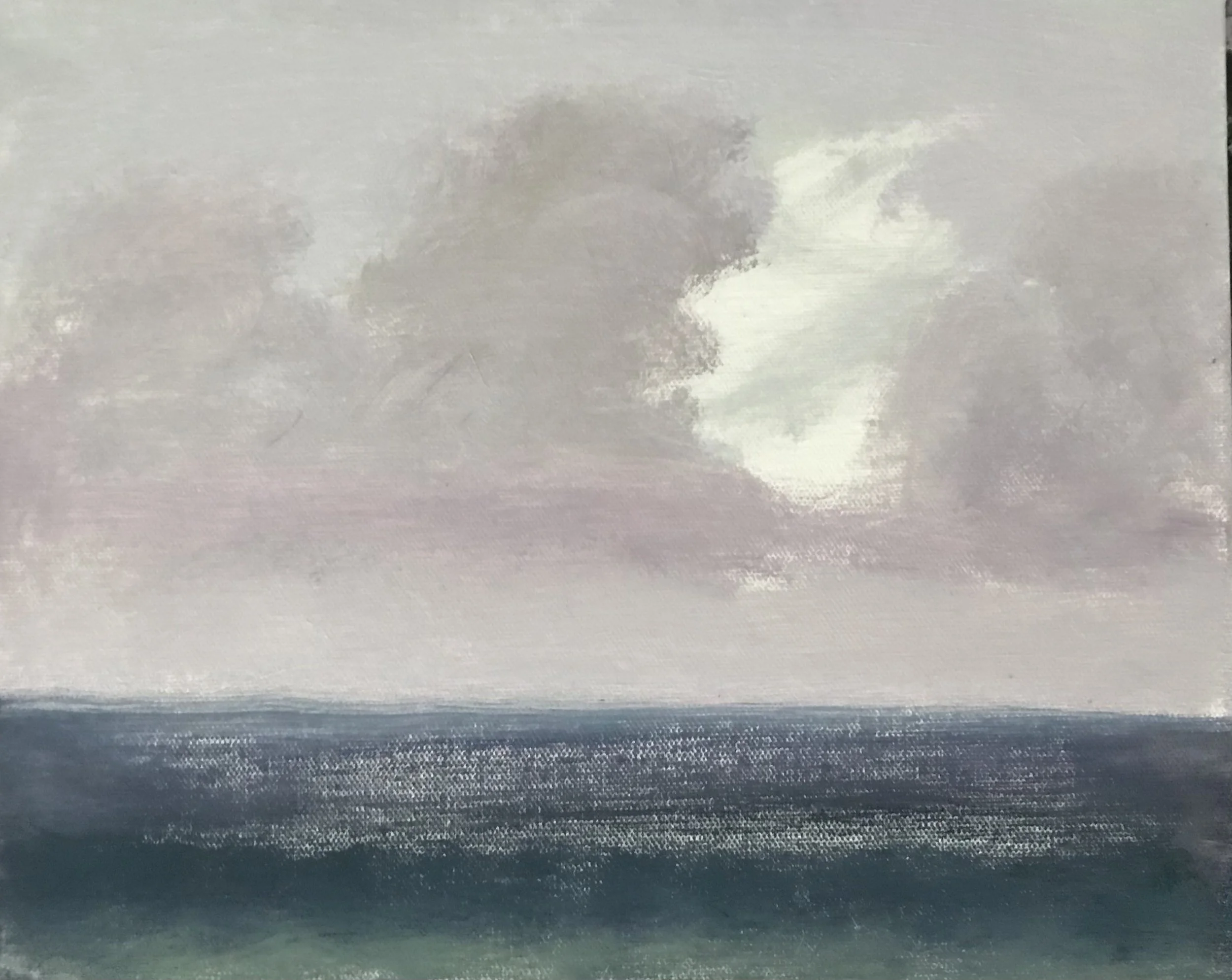 Evening Prayer Brunswick Heads, #2, 18 February 2021, oil on canvas board, 30 X 25 cm