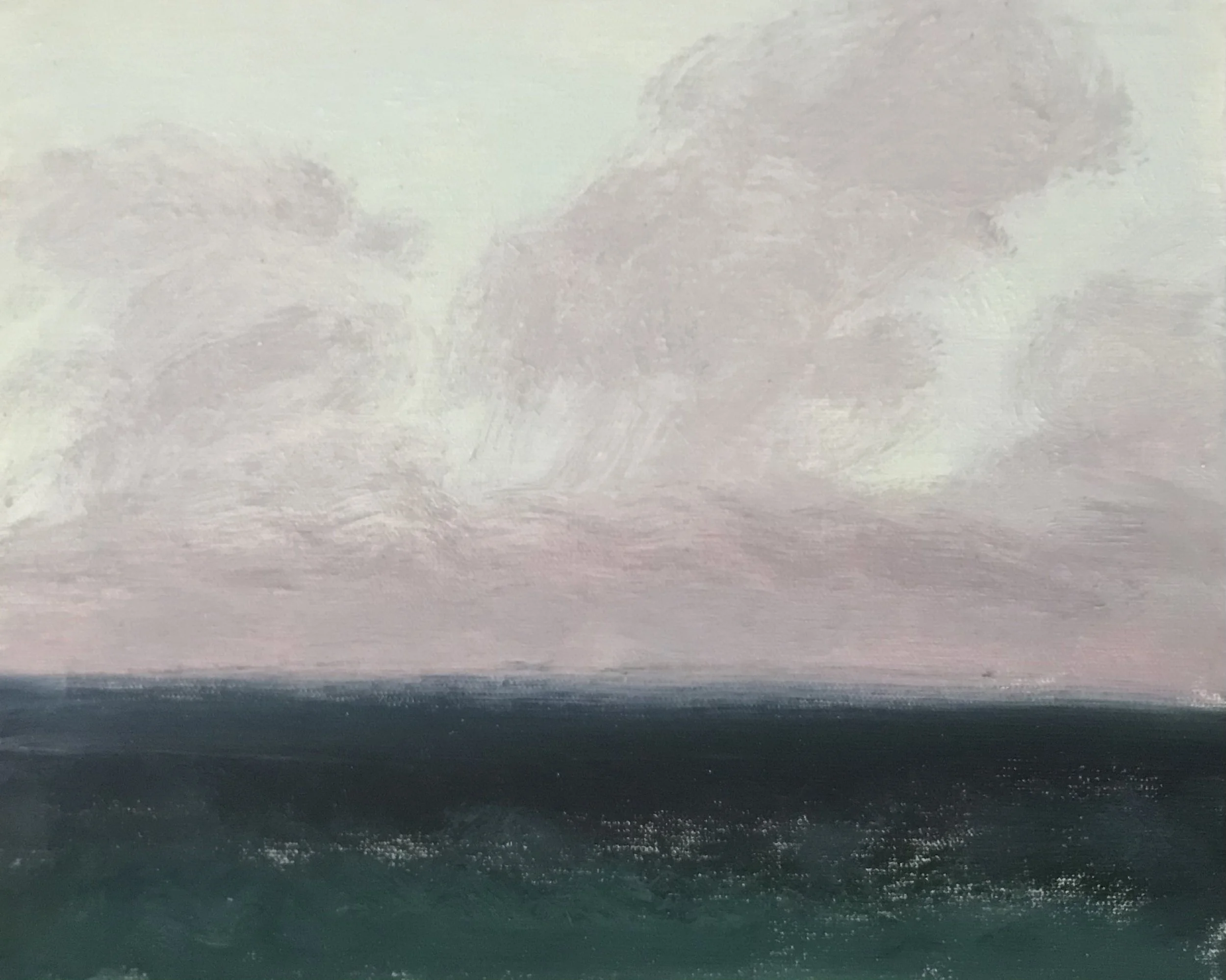 Evening Prayer Brunswick Heads, #3, 18 February 2021, oil on canvas board, 30 X 25 cm