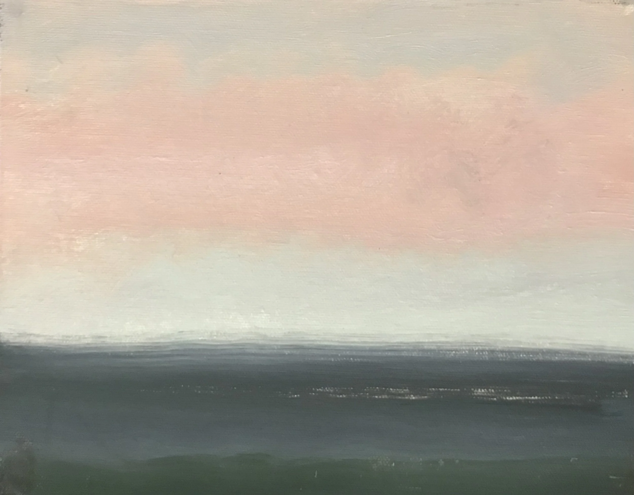 Evening Prayer Brunswick Heads, 8  February 2021, oil on canvas board, 30 X 25 cm