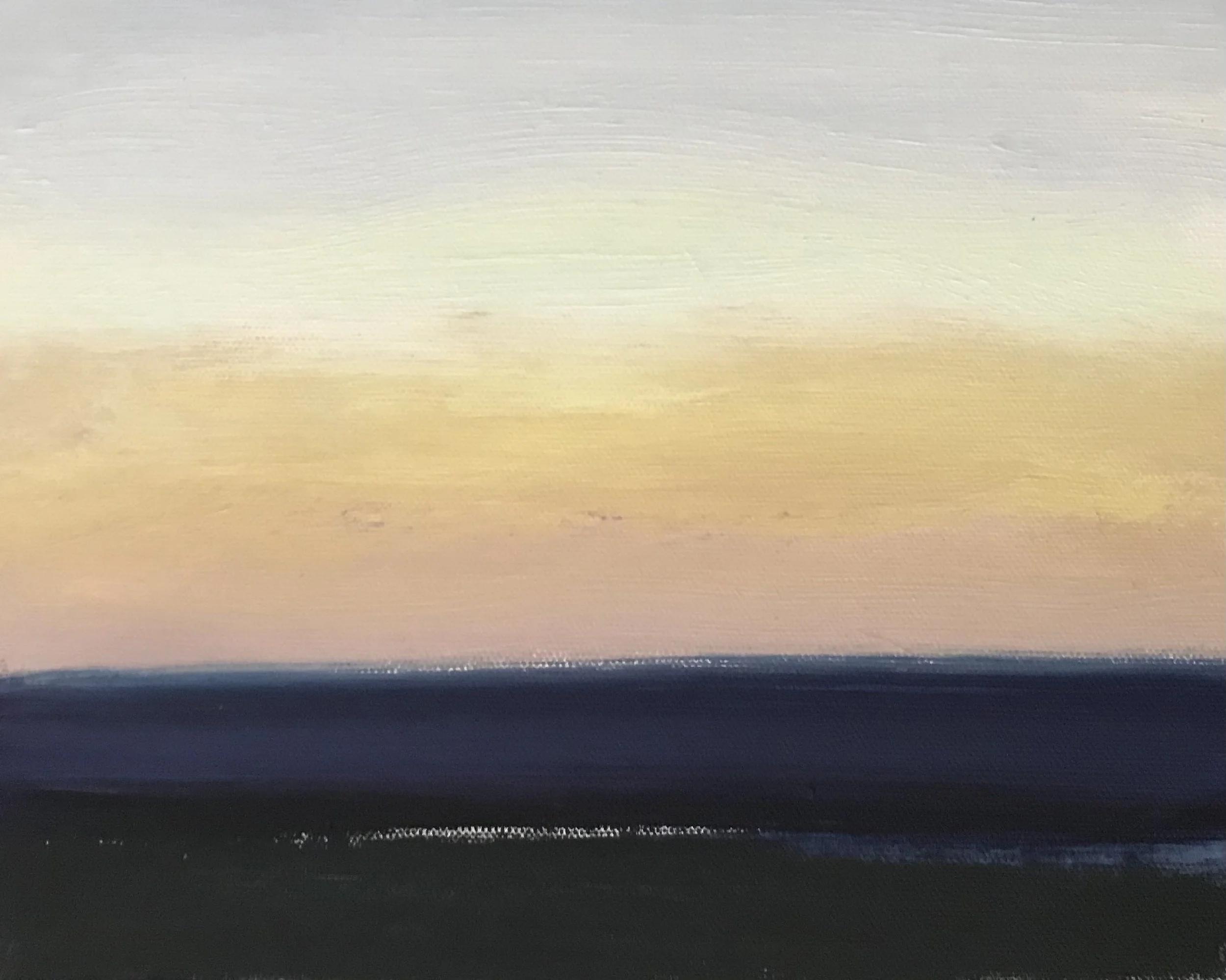 Evening Prayer Brunswick Heads, 3  February 2021, oil on canvas board, 30 X 25 cm