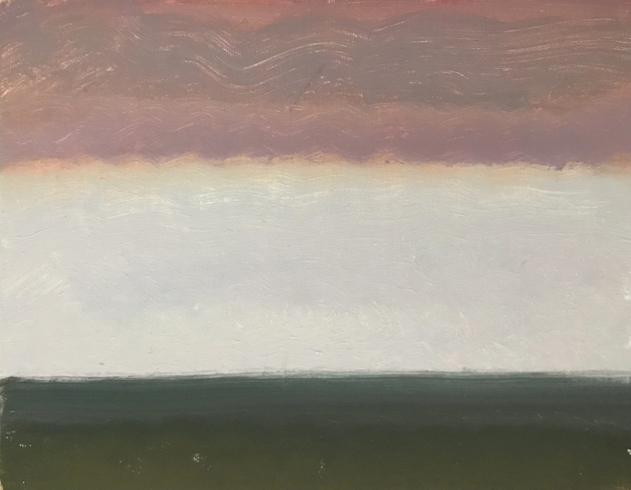 Evening Prayer Brunswick Heads, #2, 5 February, 2022, oil on canvas board, 30 X 25 cm