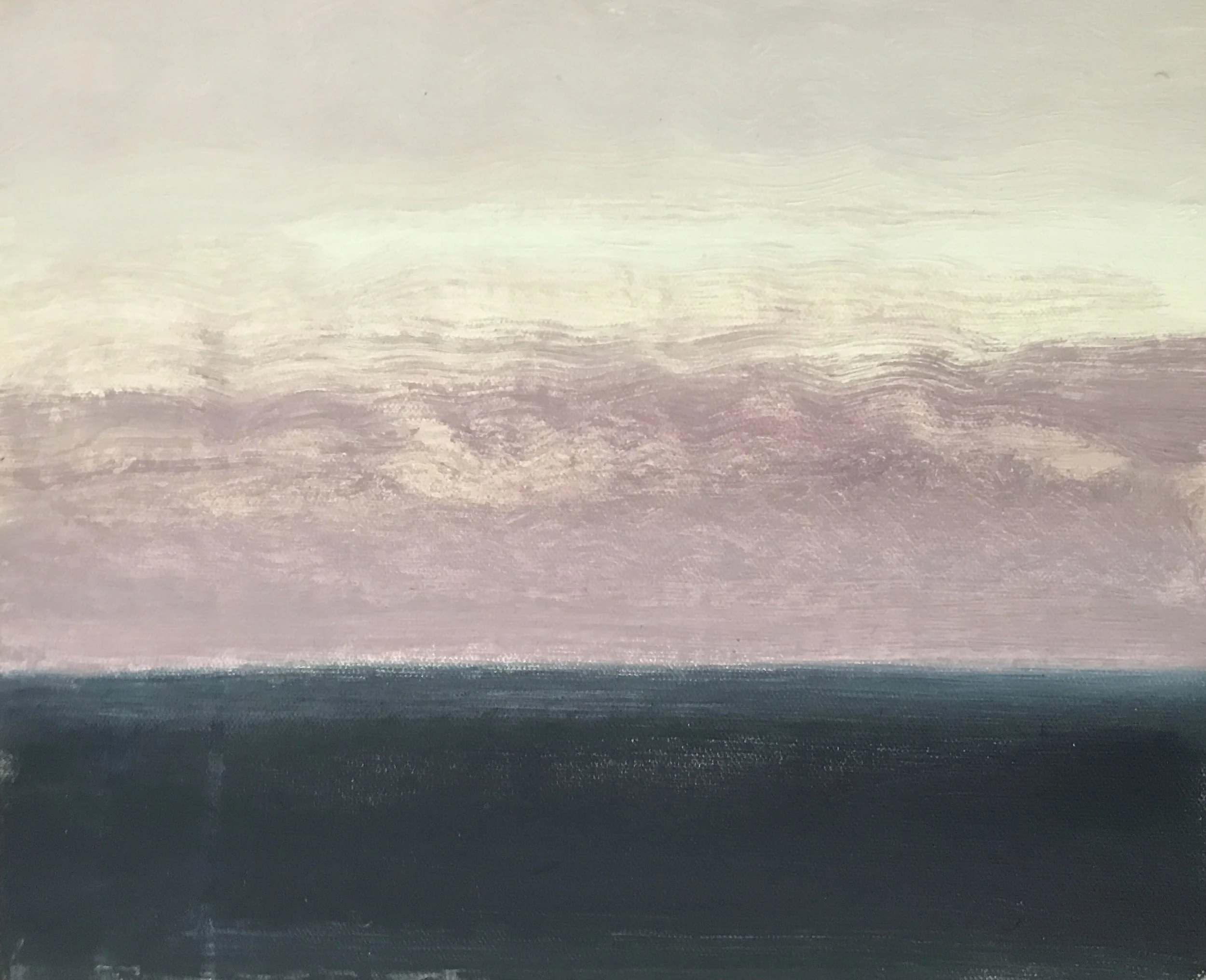 Evening Prayer Brunswick Heads, #2, 15 January , 2022, oil on canvas board, 30 X 25 cm