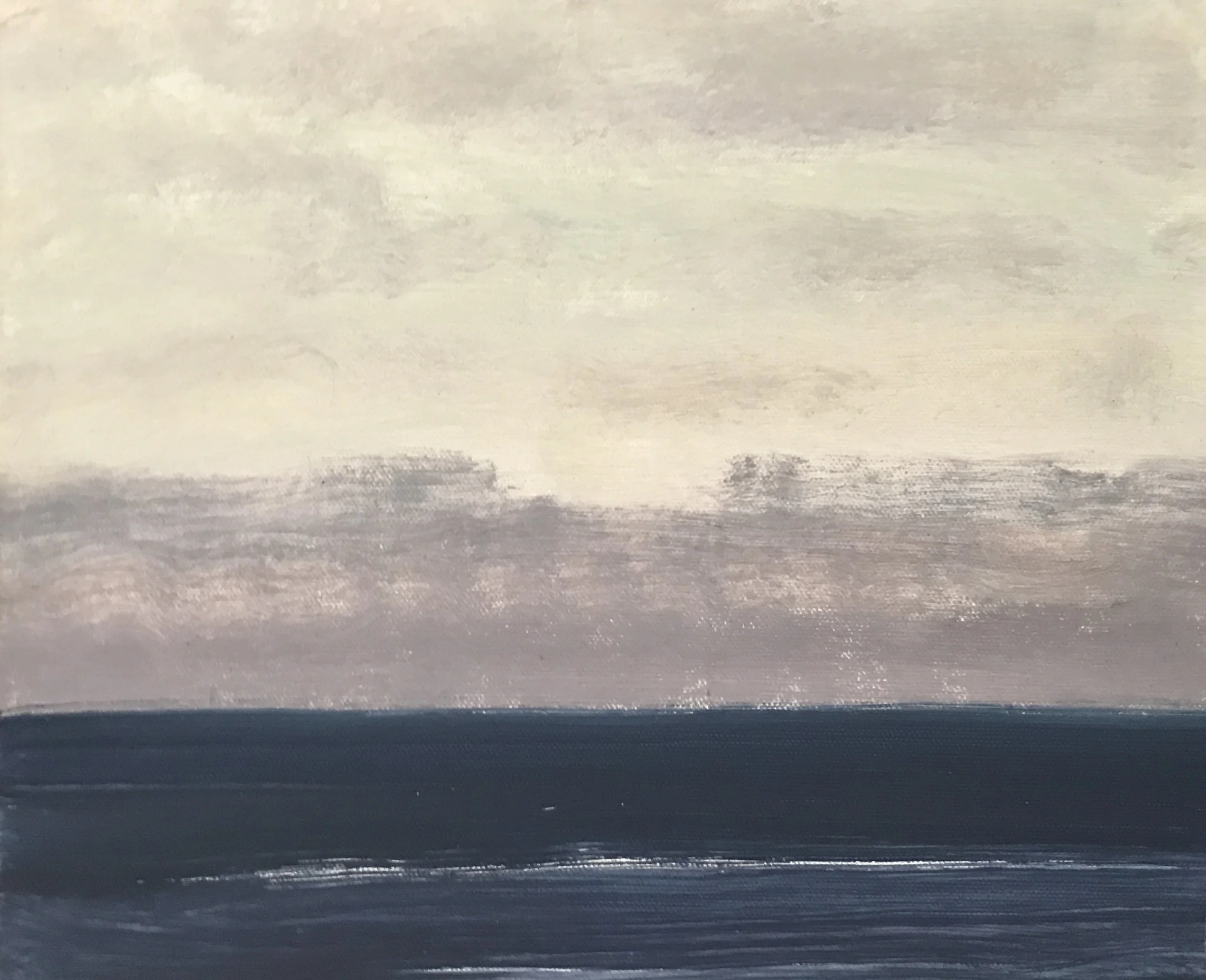 Evening Prayer Brunswick Heads, #3, 15 February, 2022, oil on canvas board, 30 X 25 cm