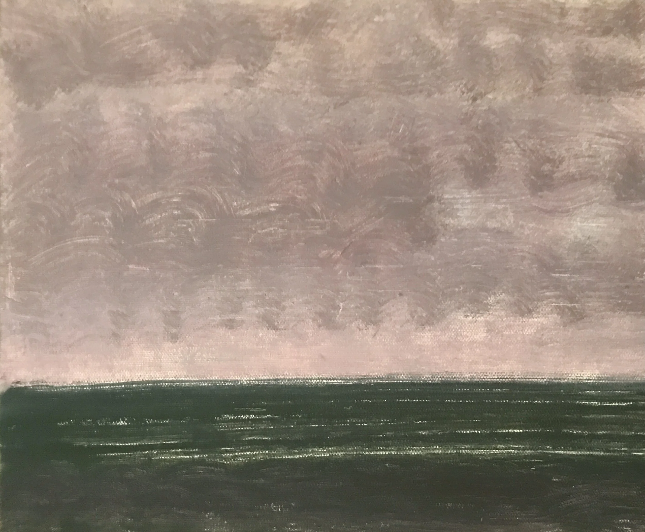 Evening Prayer Brunswick Heads, #2, 10 January, 2022, oil on canvas board, 30 X 25 cm