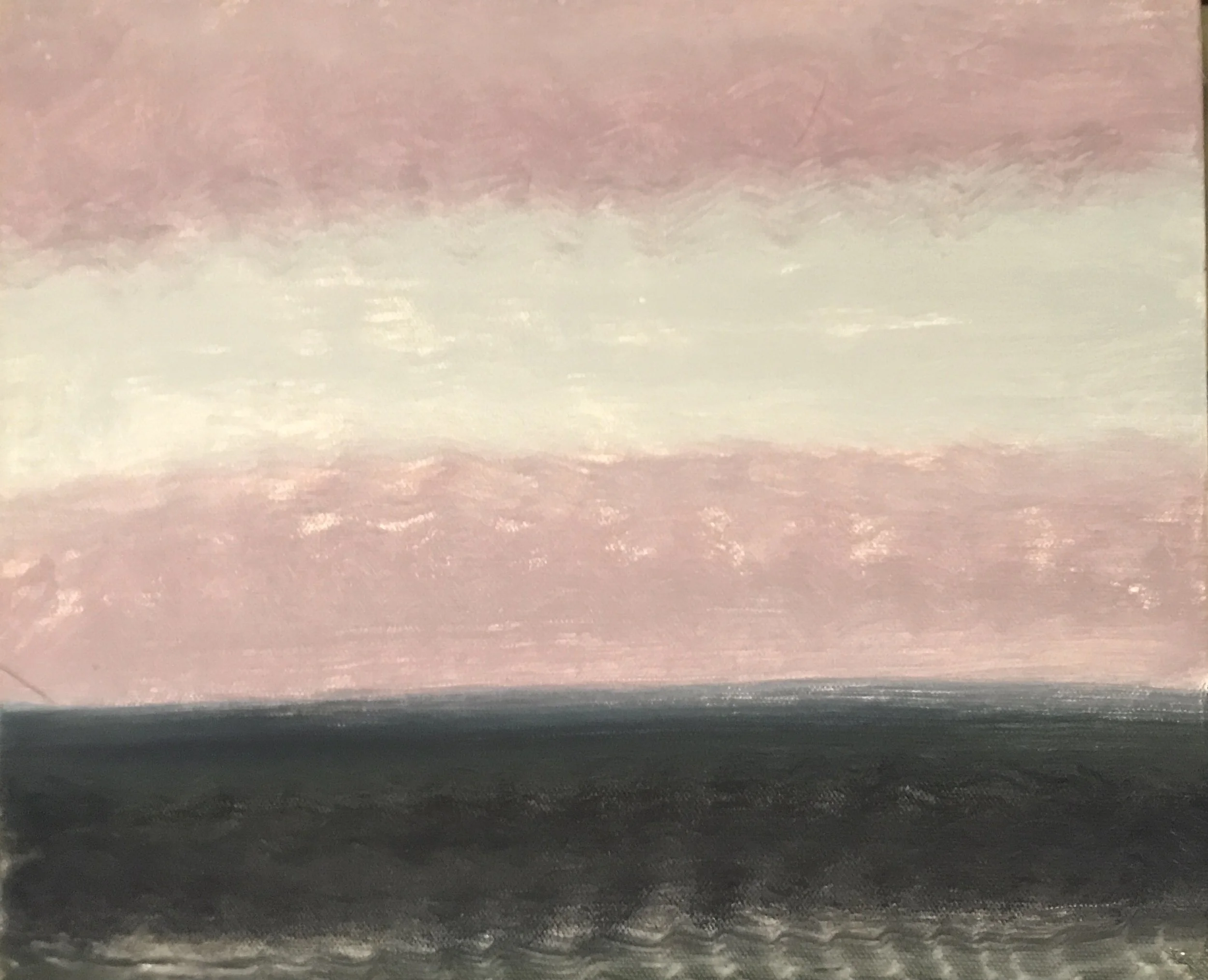 Evening Prayer Brunswick Heads, #2, 17, January, 2022, oil on canvas board, 30 X 25 cm