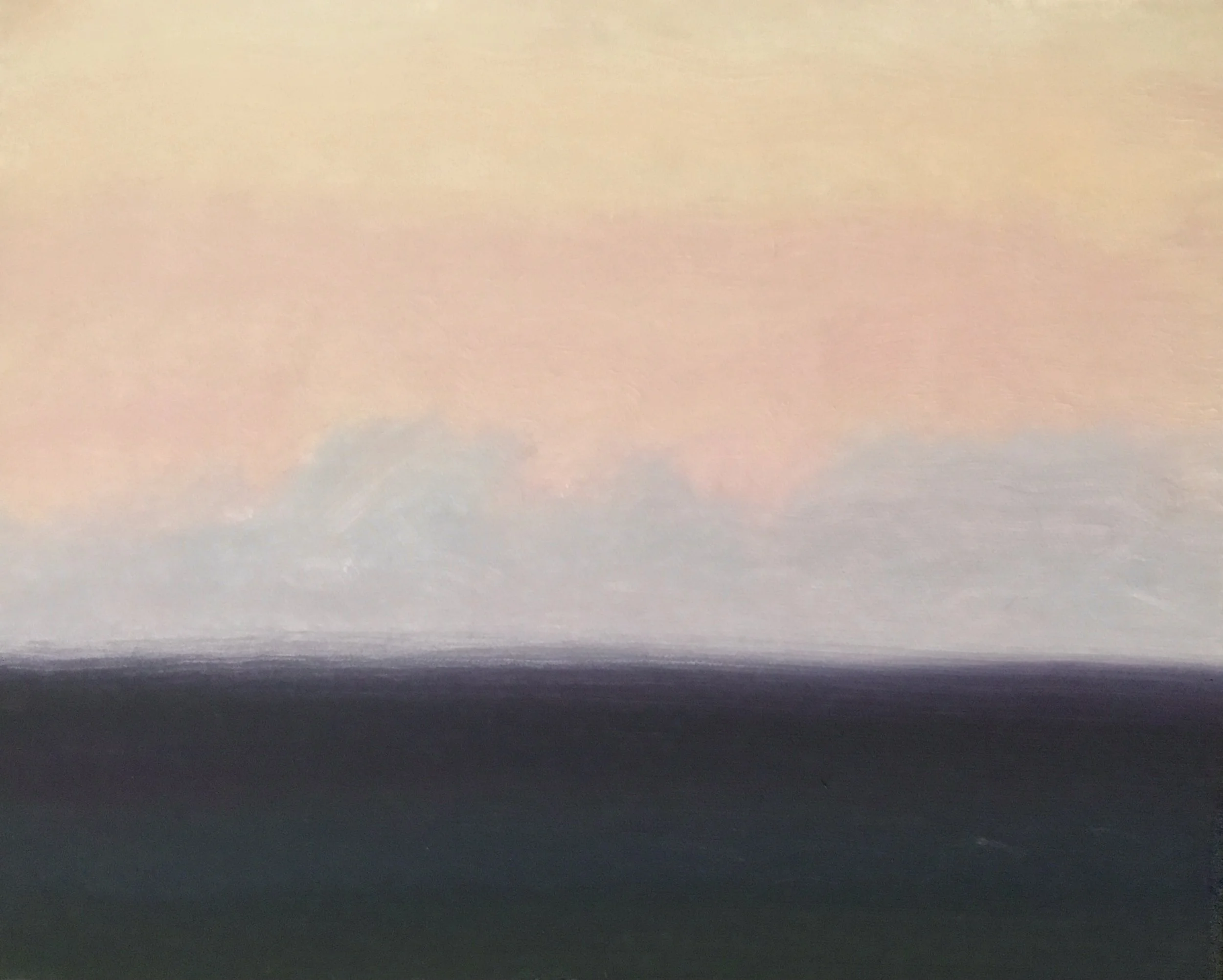 Evening Prayer Brunswick Heads, #3,  25 January , 2022, oil on canvas board, 30 X 25 cm