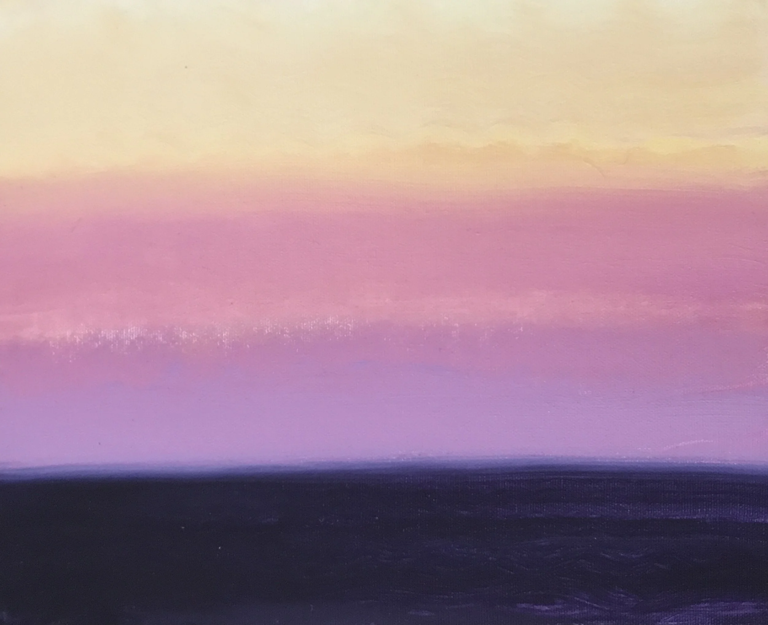 Evening Prayer Brunswick Heads, 3 March, 2022, oil on canvas board, 30 X 25 cm