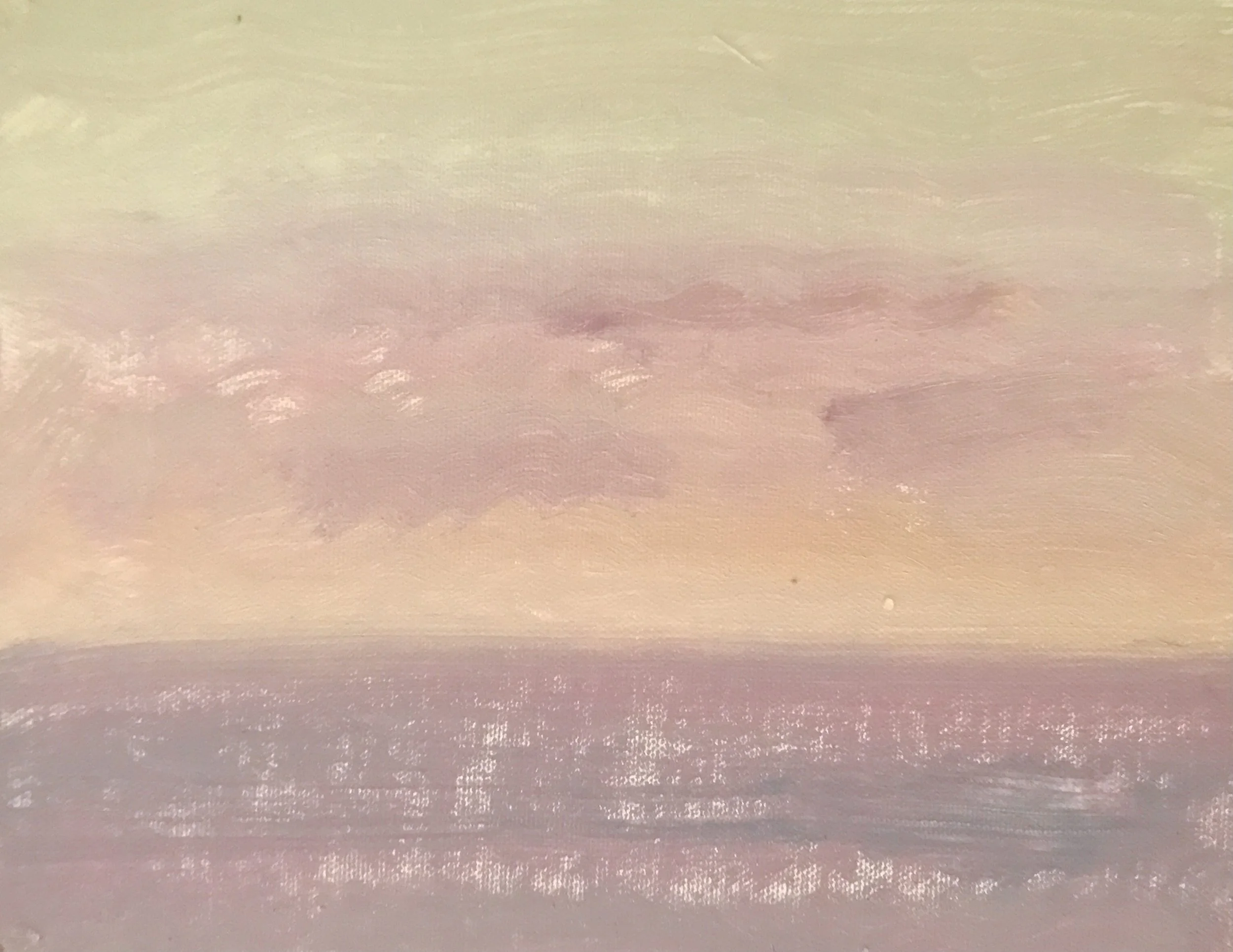 Evening Prayer Brunswick Heads, 20 April, 2022, oil on canvas board, 25 X 20 cm