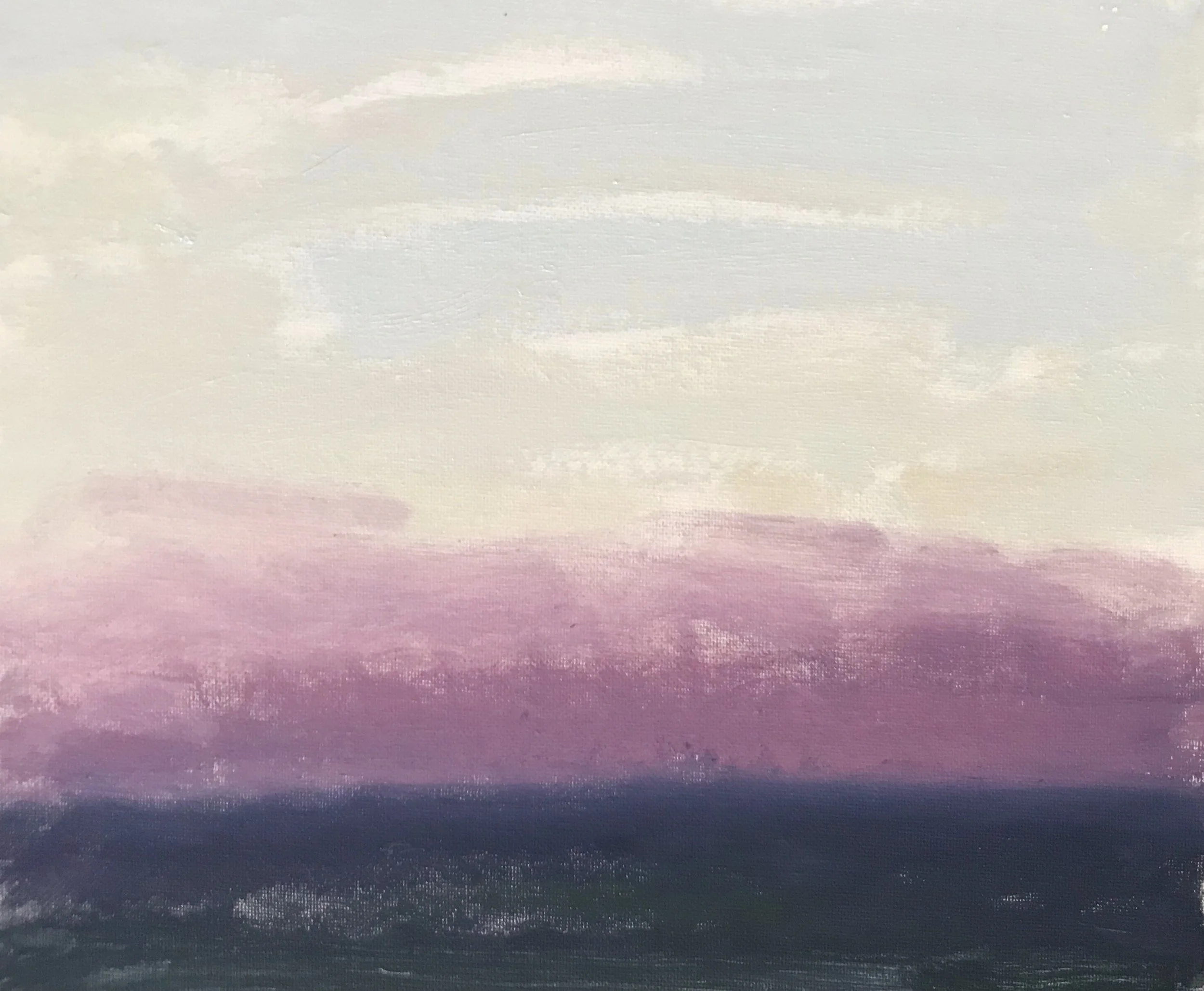 Evening Prayer Brunswick Heads, #3  26 January 2020, oil on canvas board, 30 X 25 cm