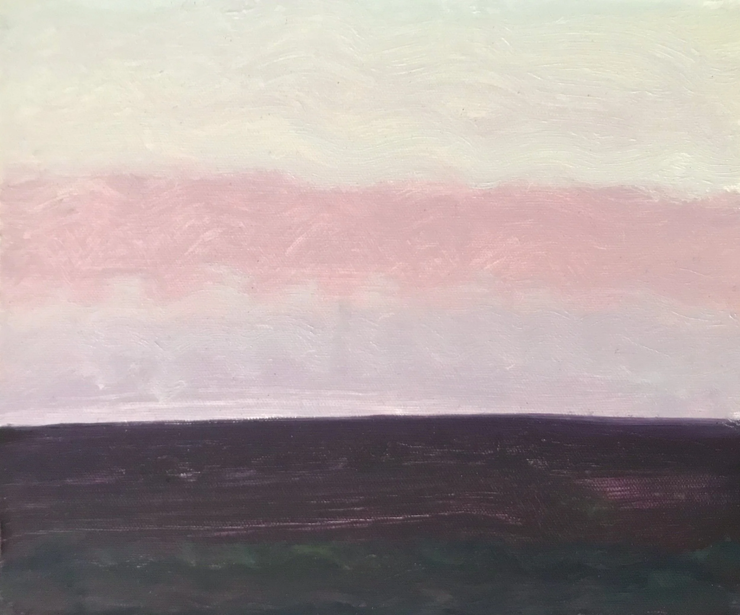 Evening Prayer Brunswick Heads, #2  30 January 2020, oil on canvas board, 30 X 25 cm