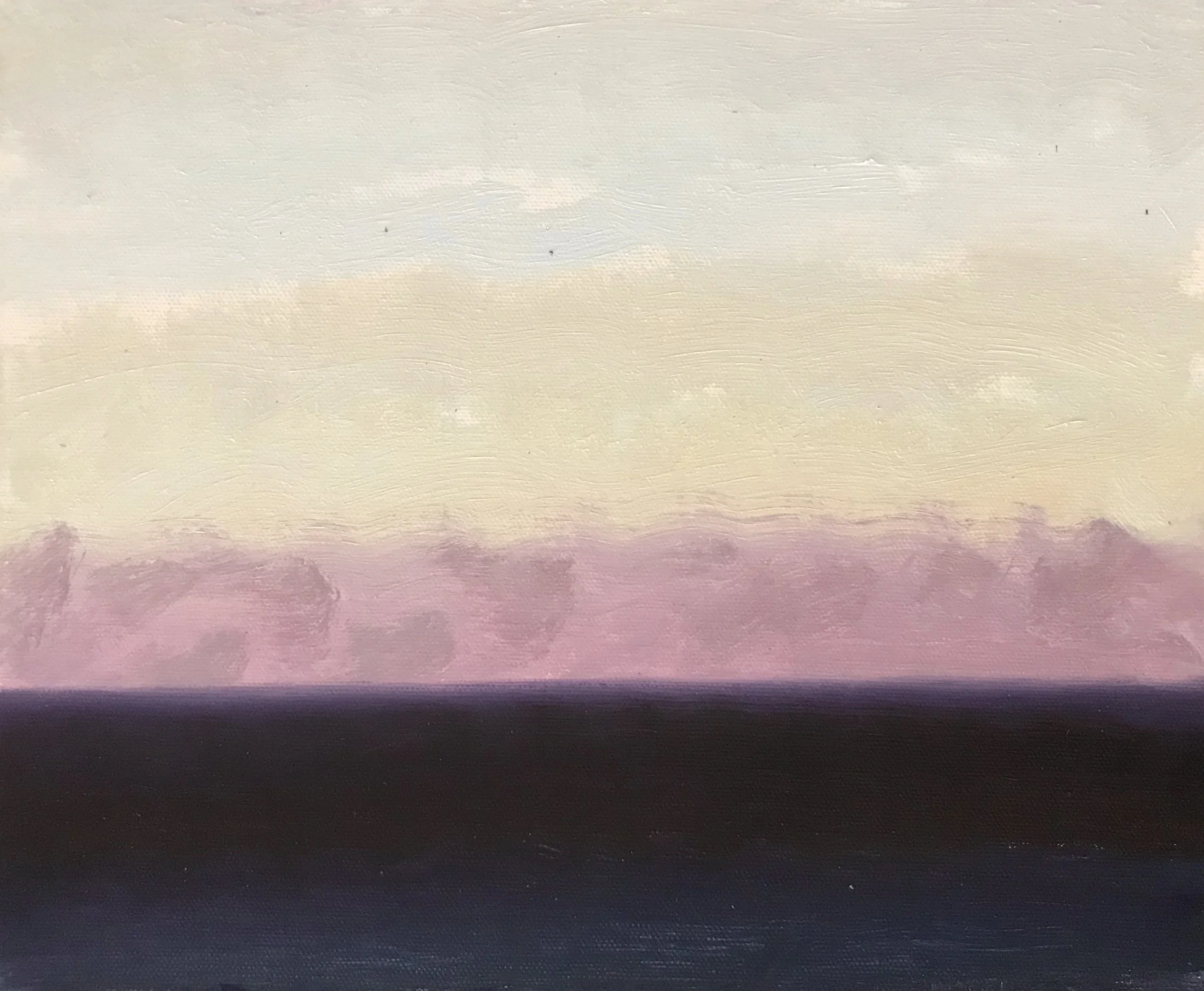 Evening Prayer Brunswick Heads,  #2  1 February  2020, oil on canvas board, 30 X 25 cm