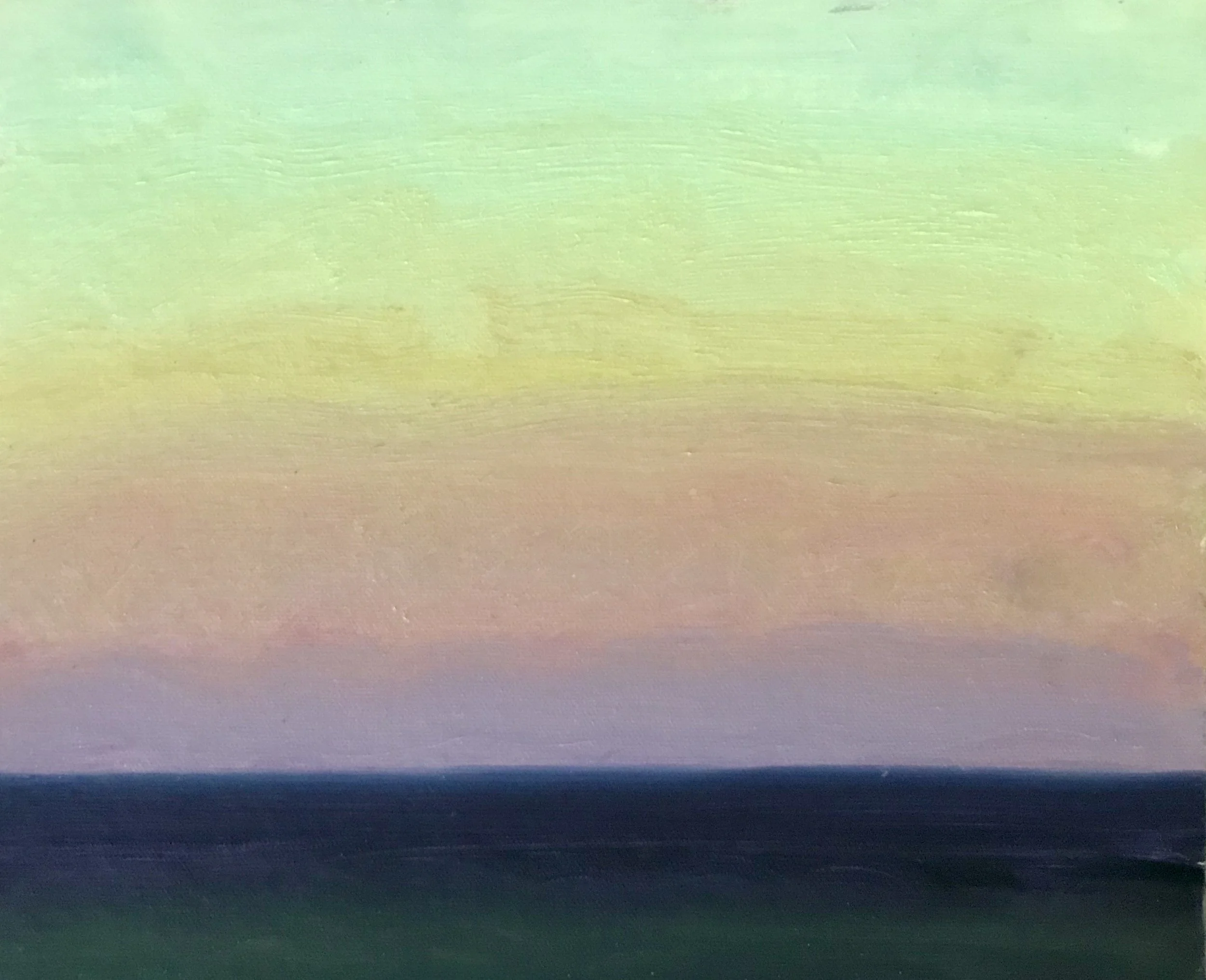 Evening Prayer Brunswick Heads,  2 February 2020, oil on canvas board, 30 X 25 cm